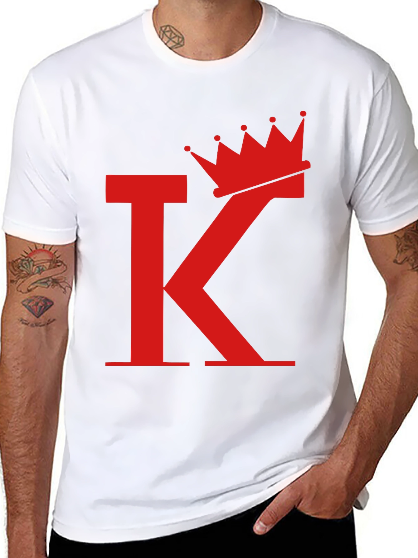 King Crown Initial T-Shirt - Stylish Graphic Tee