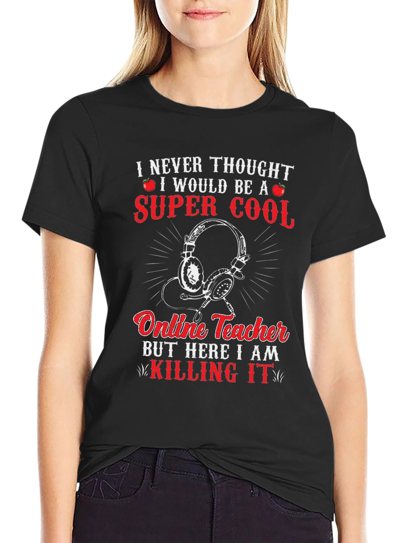 Super Cool Online Teacher Graphic T-Shirt
