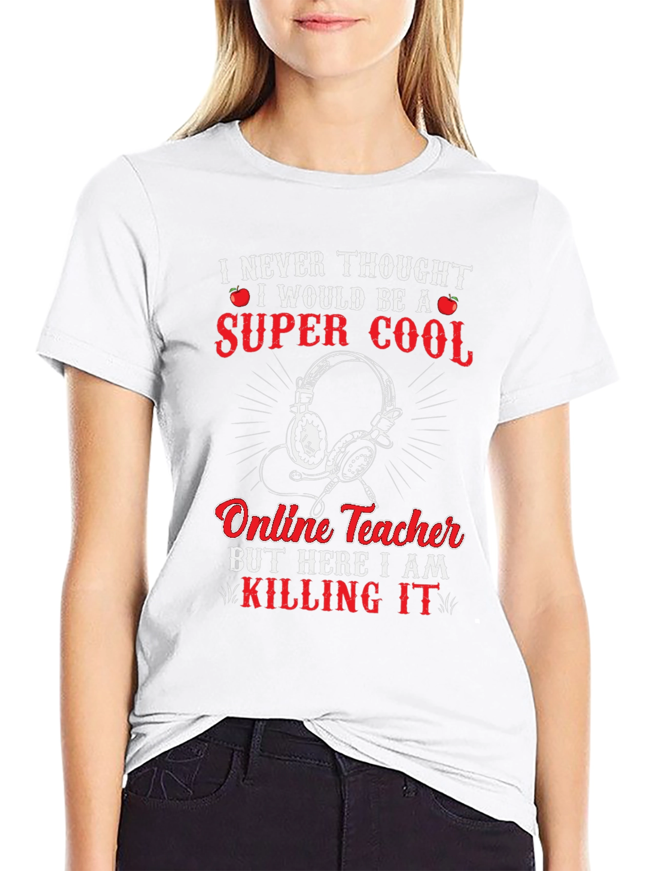 Super Cool Online Teacher Graphic T-Shirt