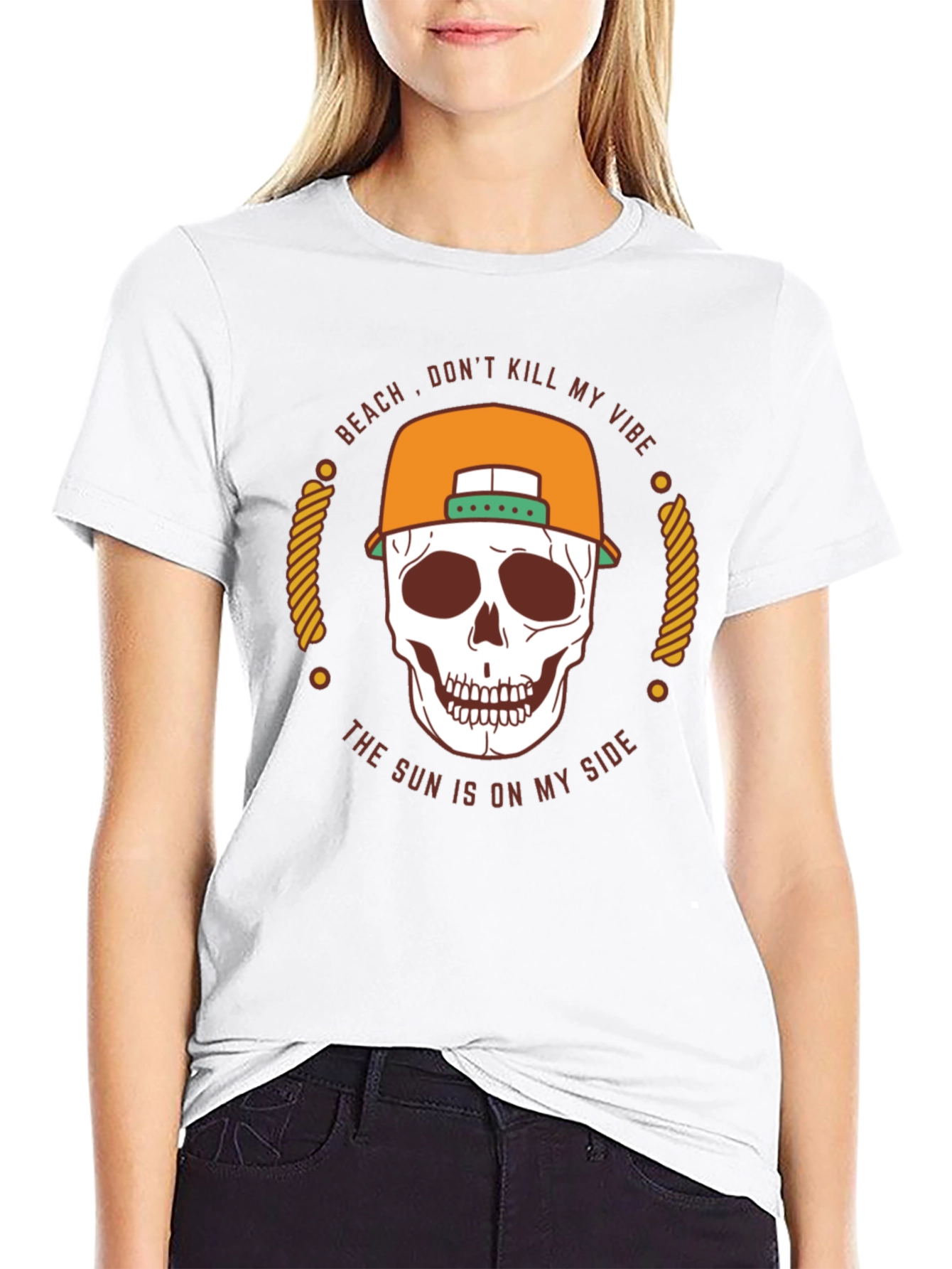 Skull Graphic Tee - Beach Vibes