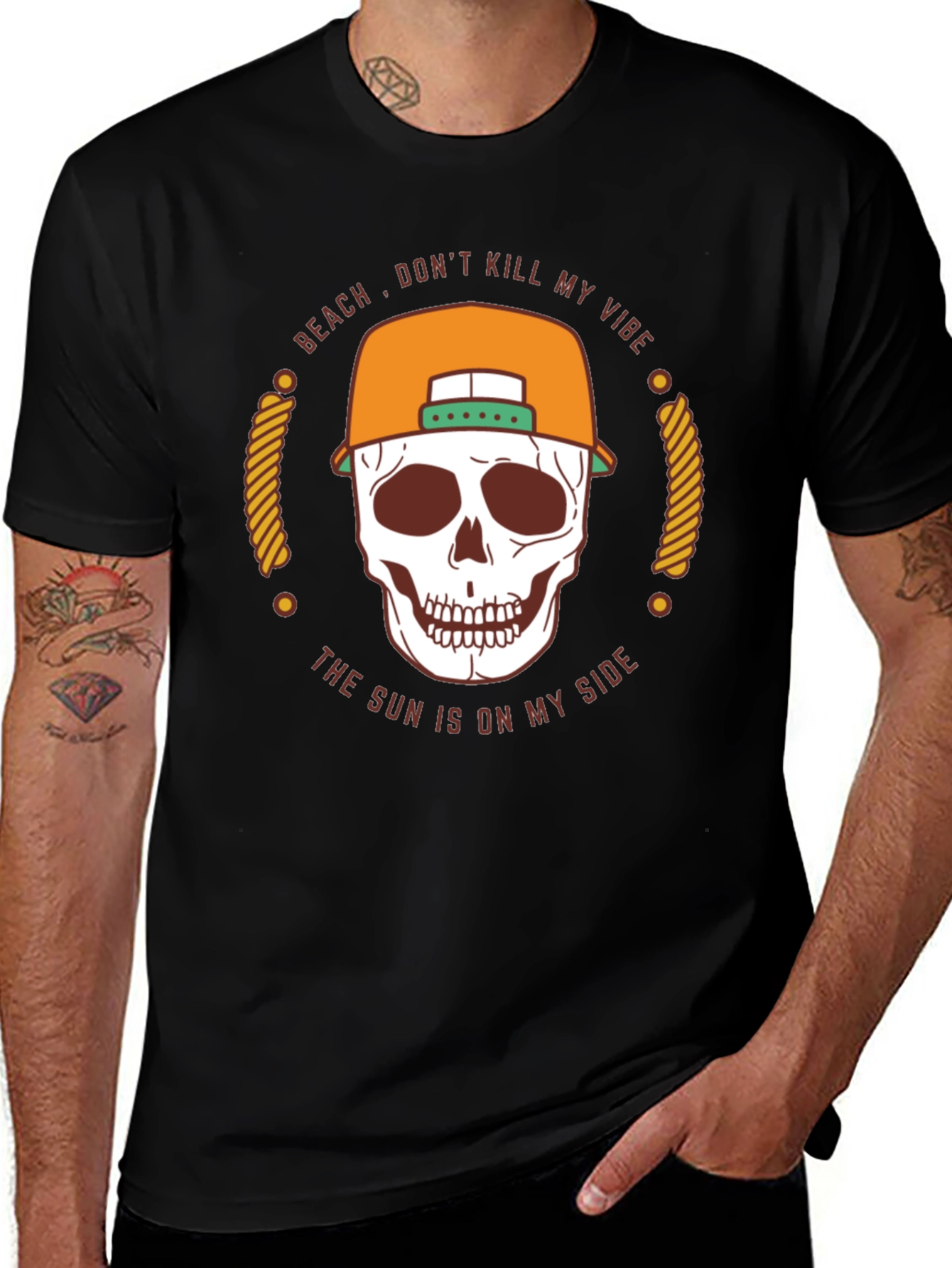 Skull Graphic Tee - Beach Vibes