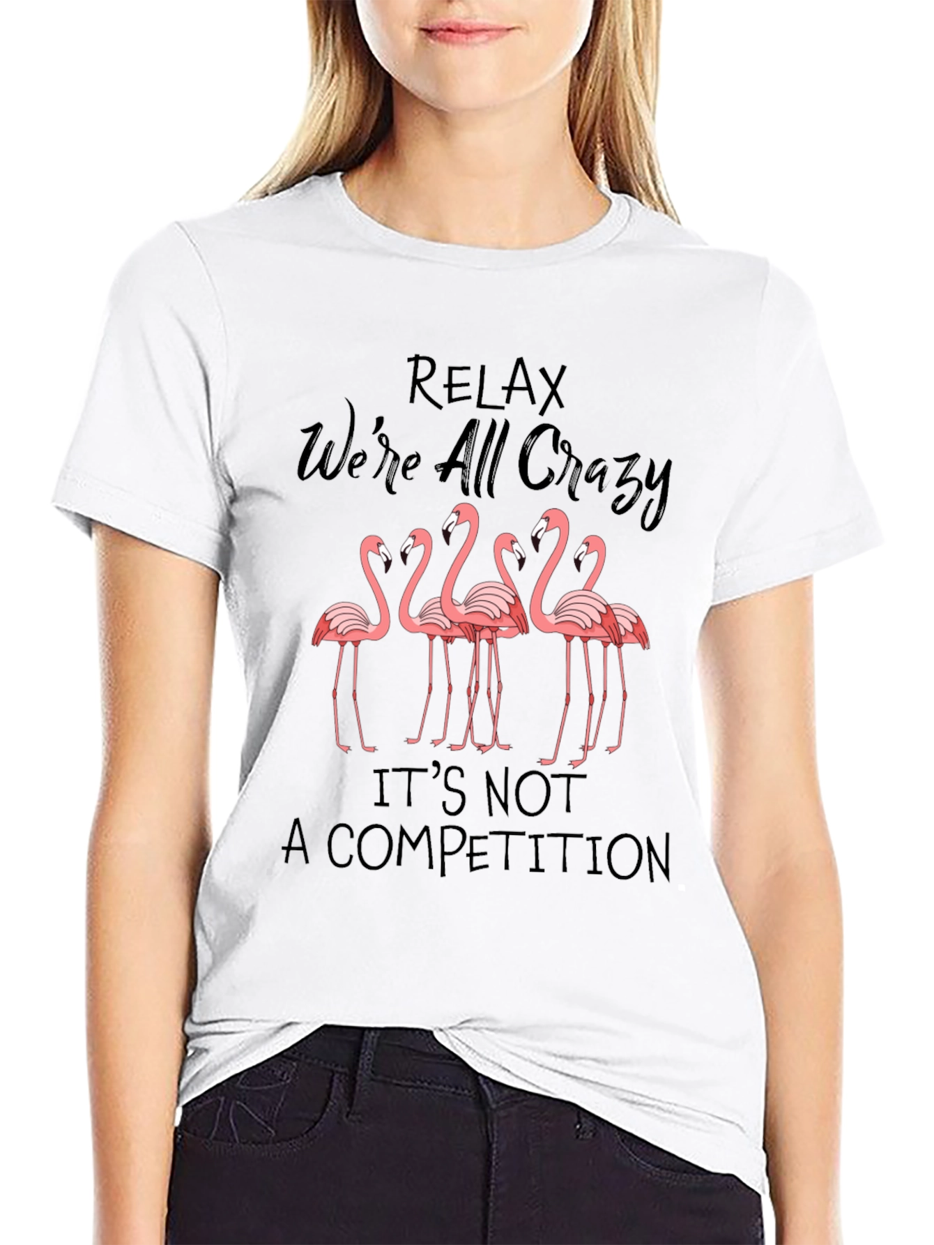 Relax Crazy Flamingo Graphic Tee