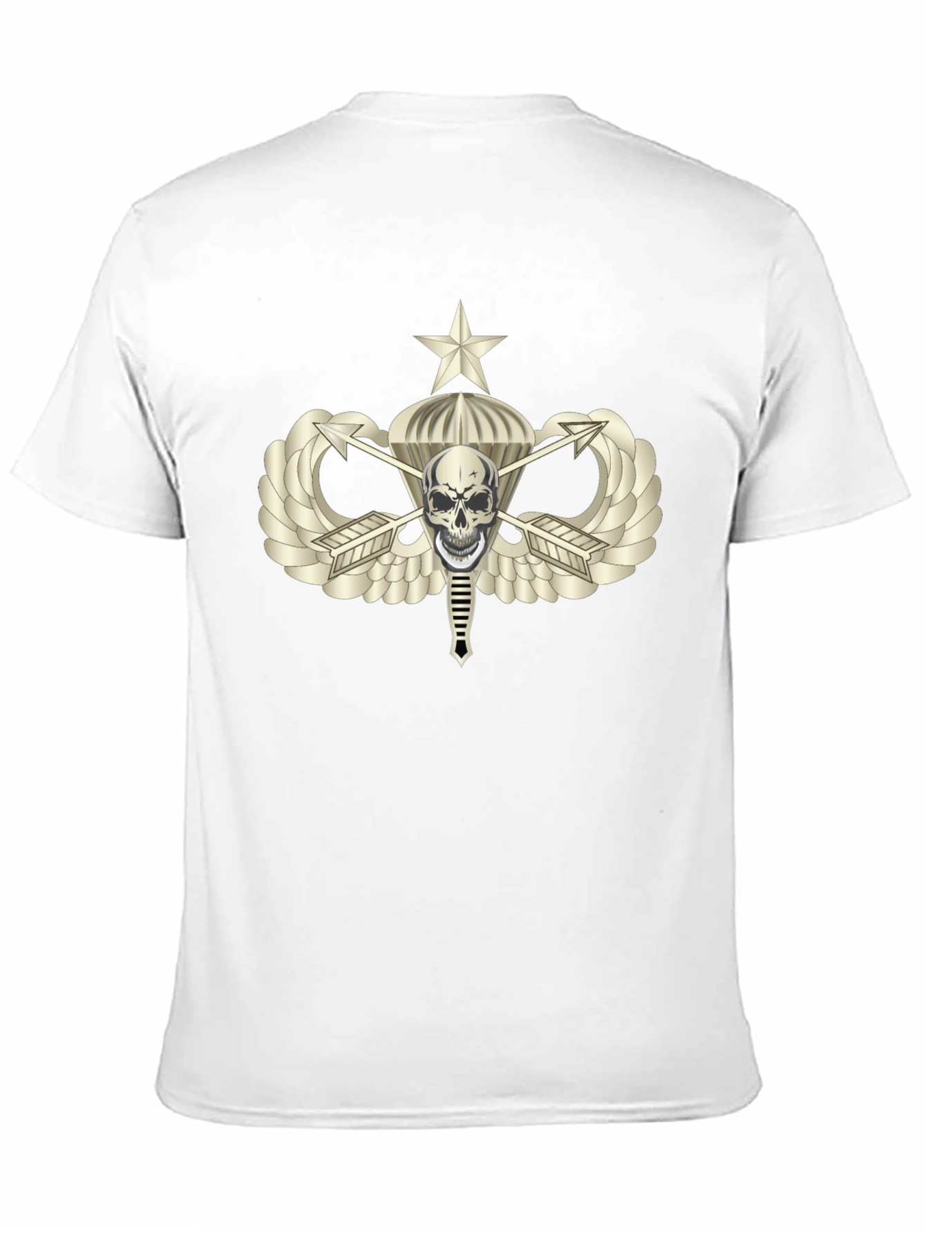 Skull Airborne T-Shirt - Black Cotton Graphic Tee