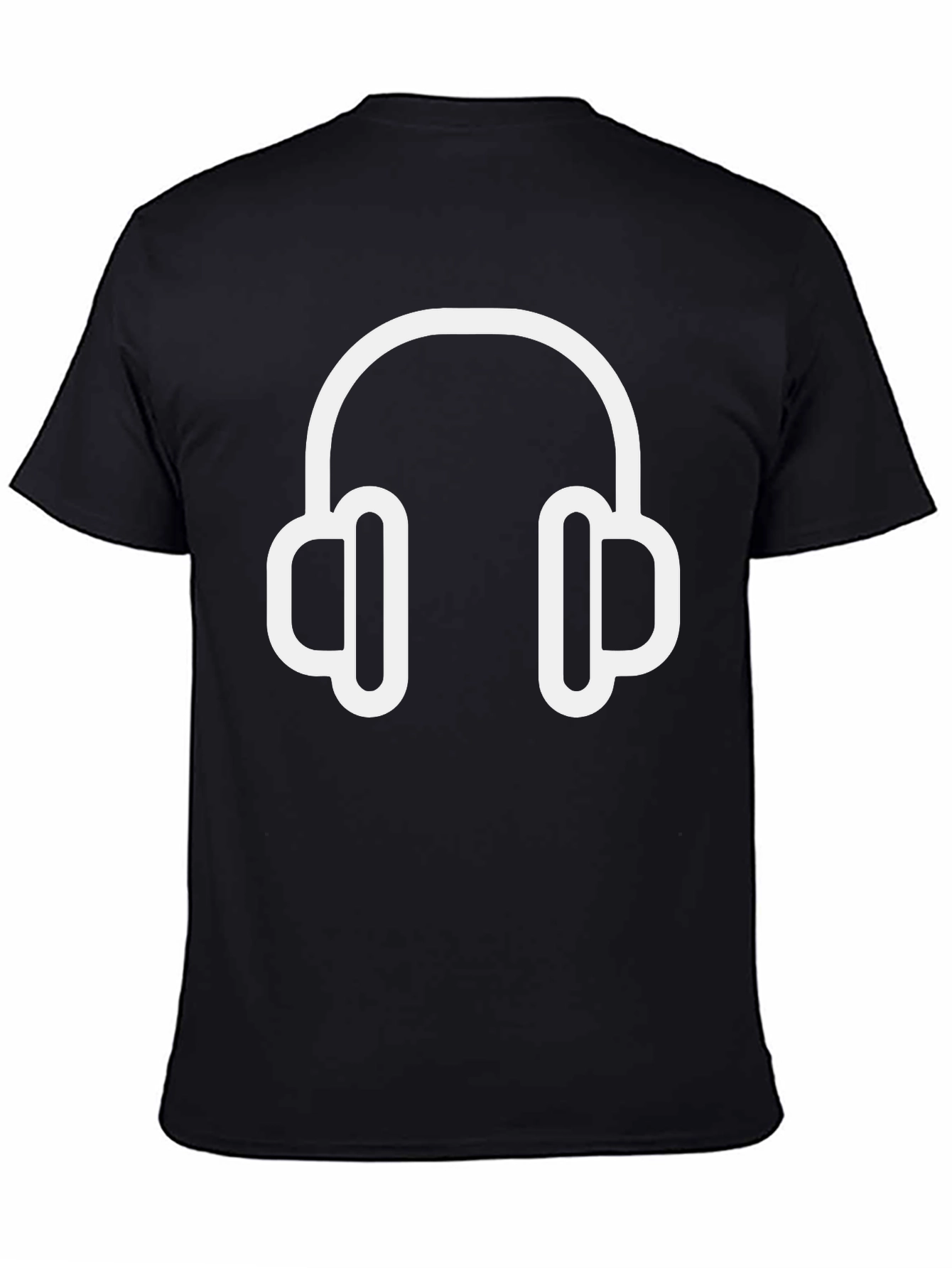Headphones Graphic Black T-Shirt