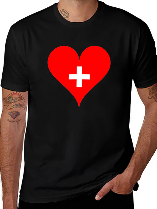 Heart with Swiss Cross Graphic T-Shirt