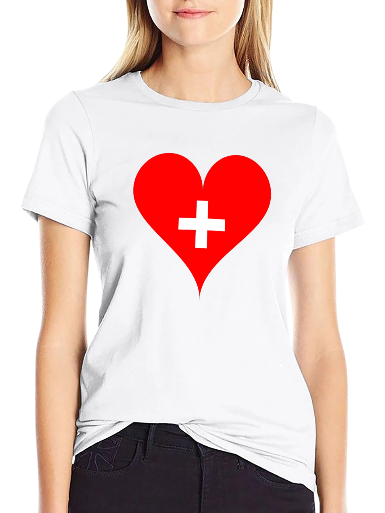 Heart with Swiss Cross Graphic T-Shirt