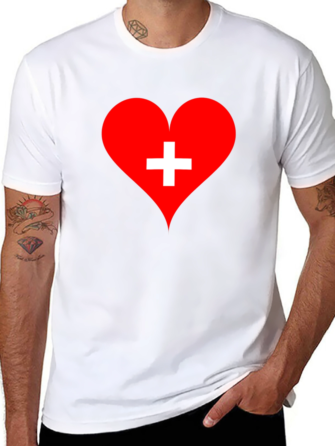 Heart with Swiss Cross Graphic T-Shirt