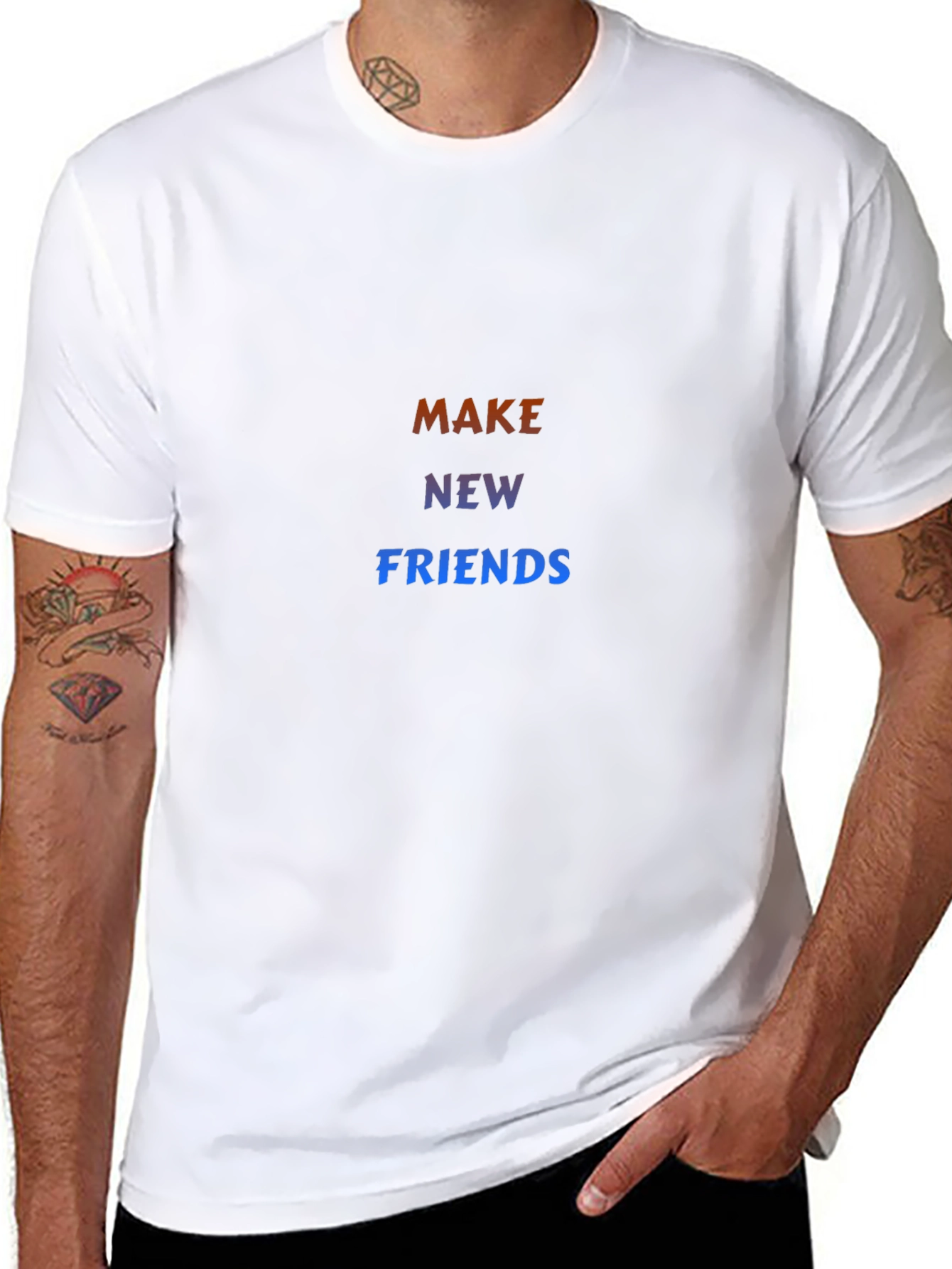 Make New Friends Graphic Tee - Stylish Comfort