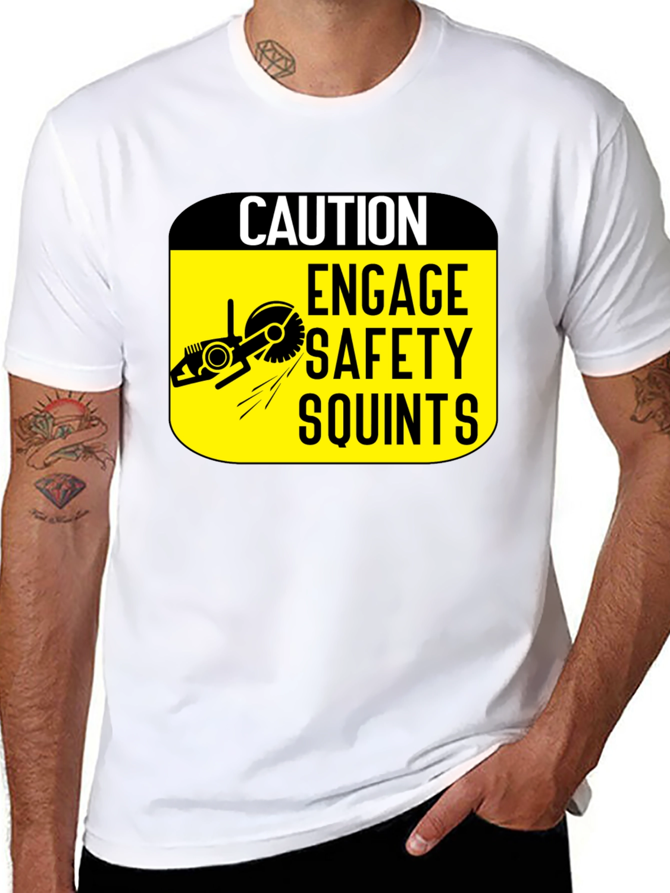Caution Engage Safety Squints Graphic T-Shirt