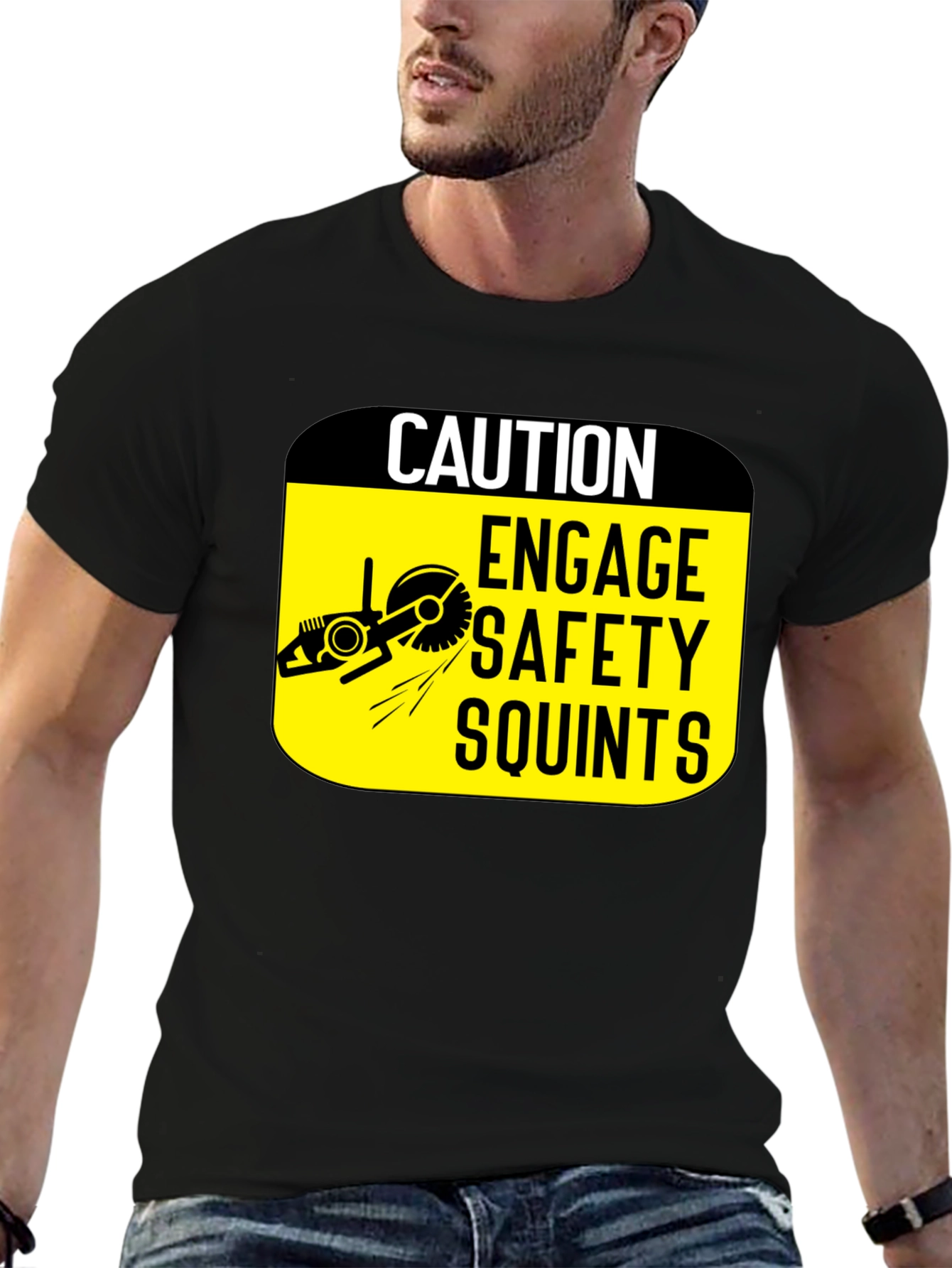Caution Engage Safety Squints Graphic T-Shirt