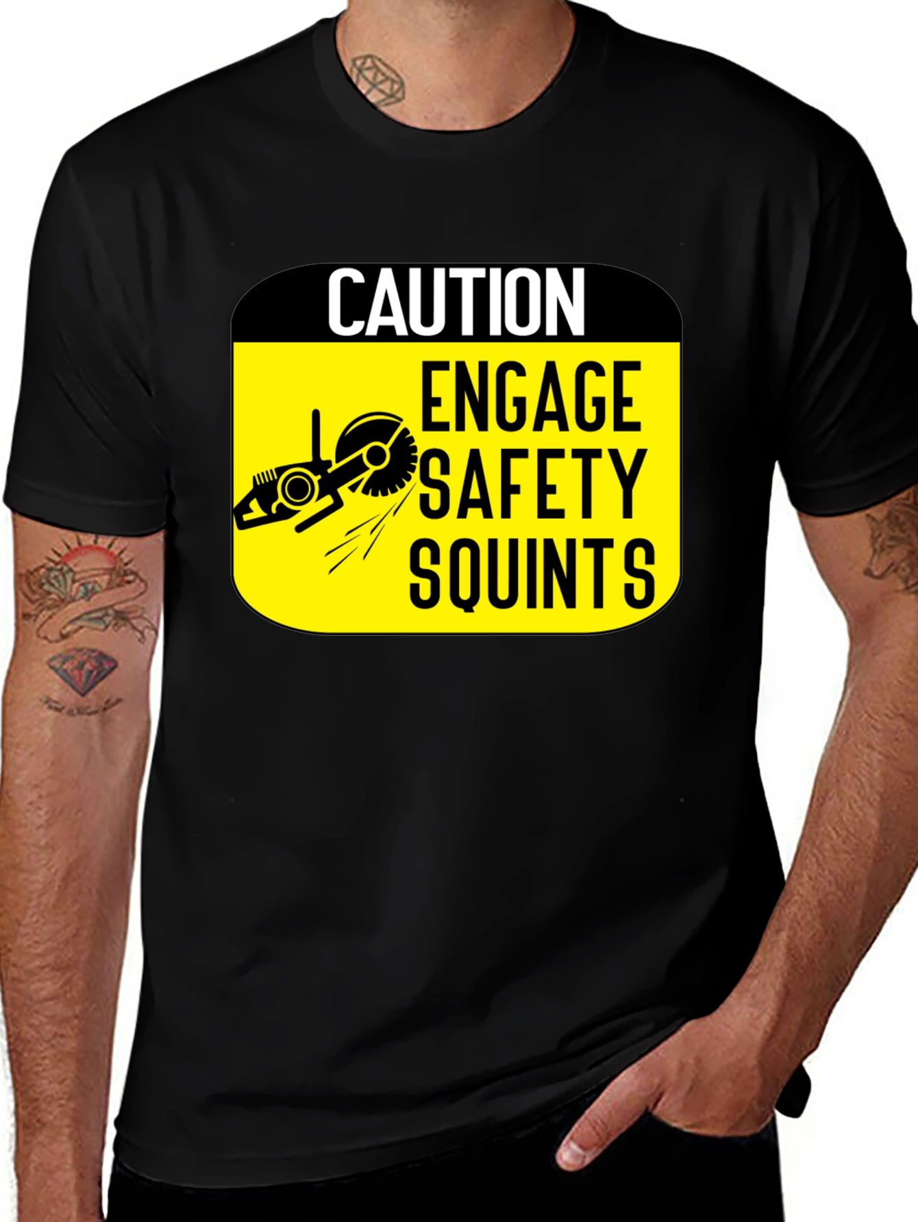 Caution Engage Safety Squints Graphic T-Shirt