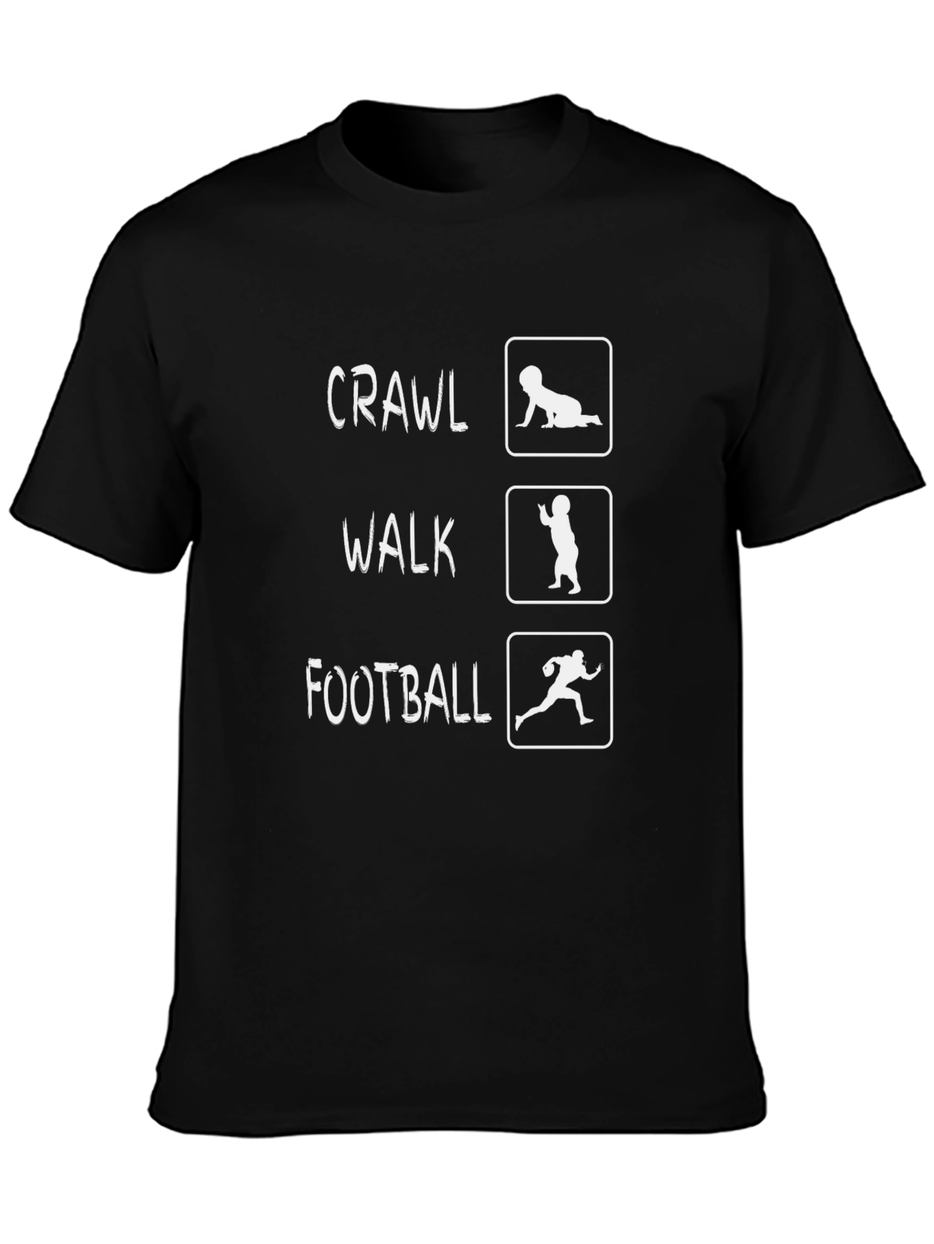 Crawl Walk Football Black T-Shirt