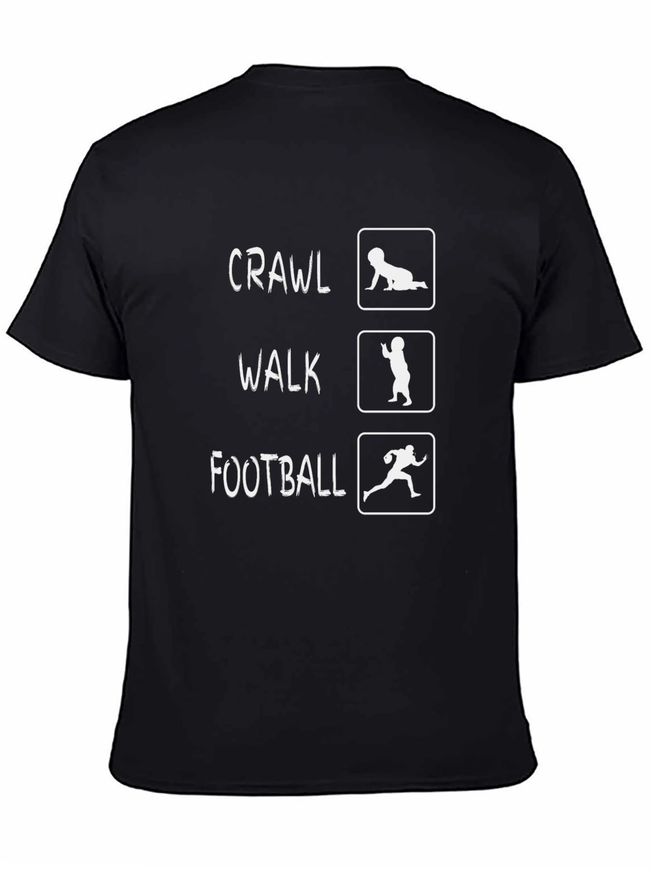 Crawl Walk Football Black T-Shirt