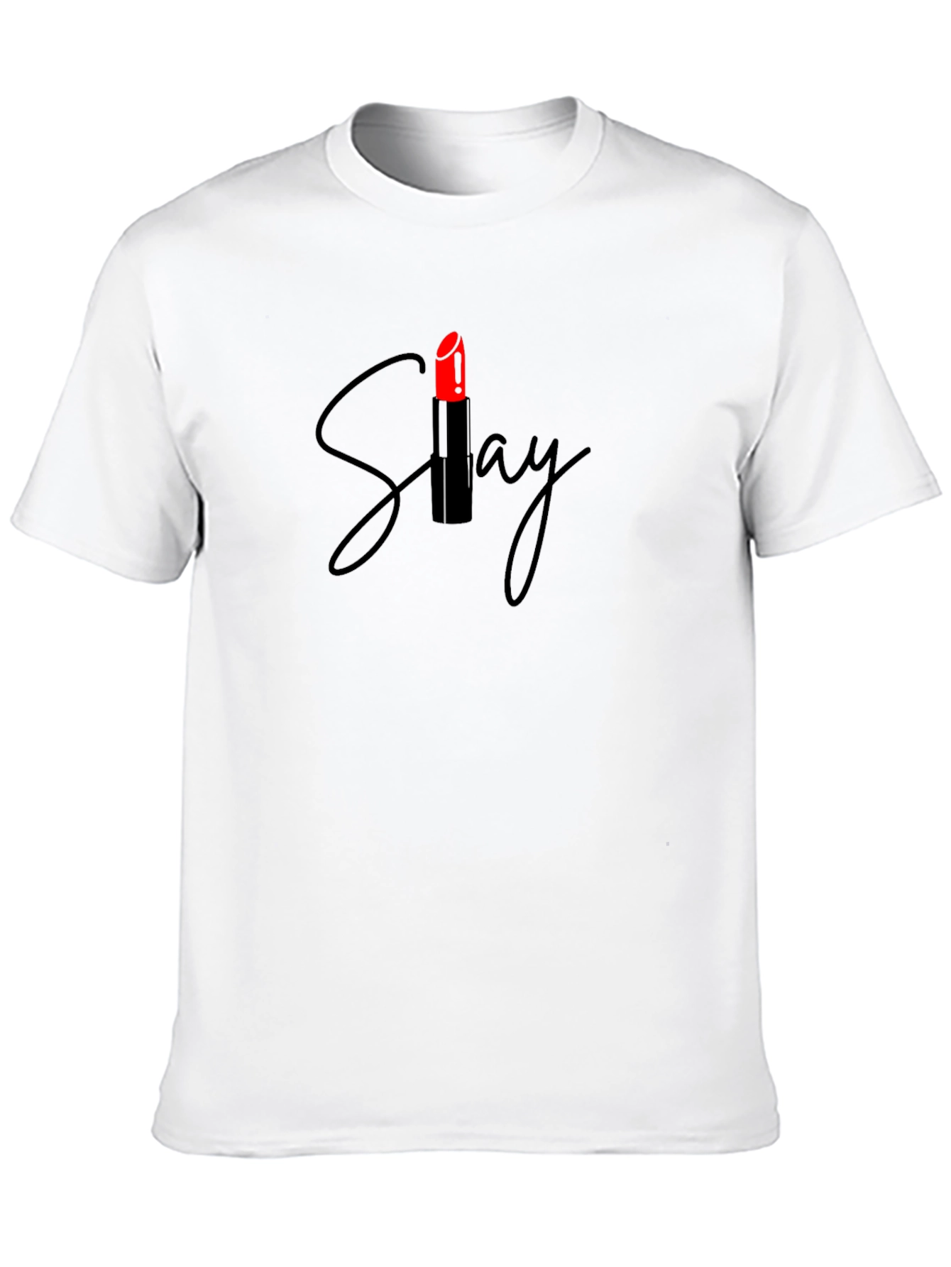Slay Lipstick Graphic Tee - Stylish Unisex Black T-Shirt