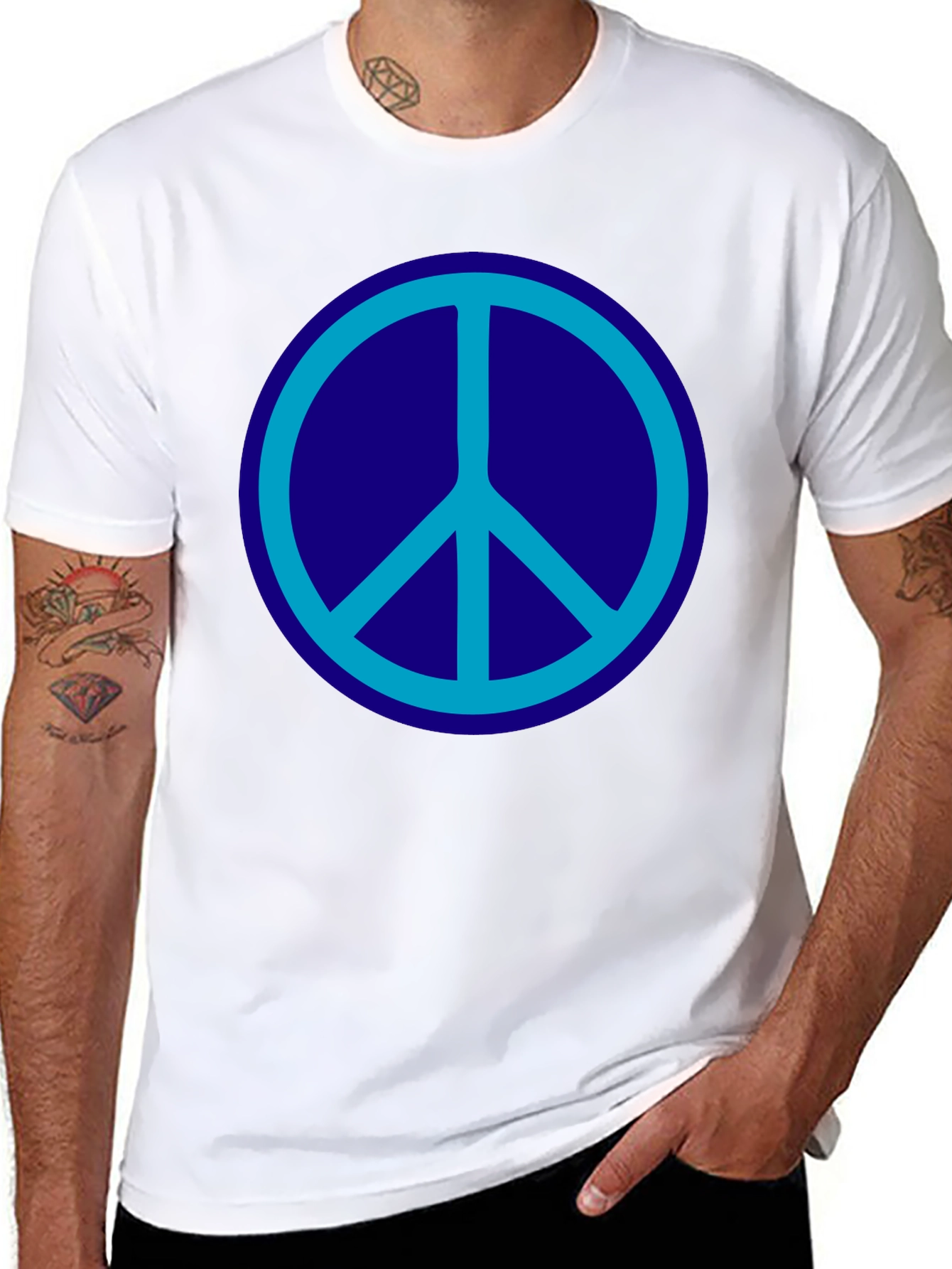 Peace Symbol Graphic Tee - Black