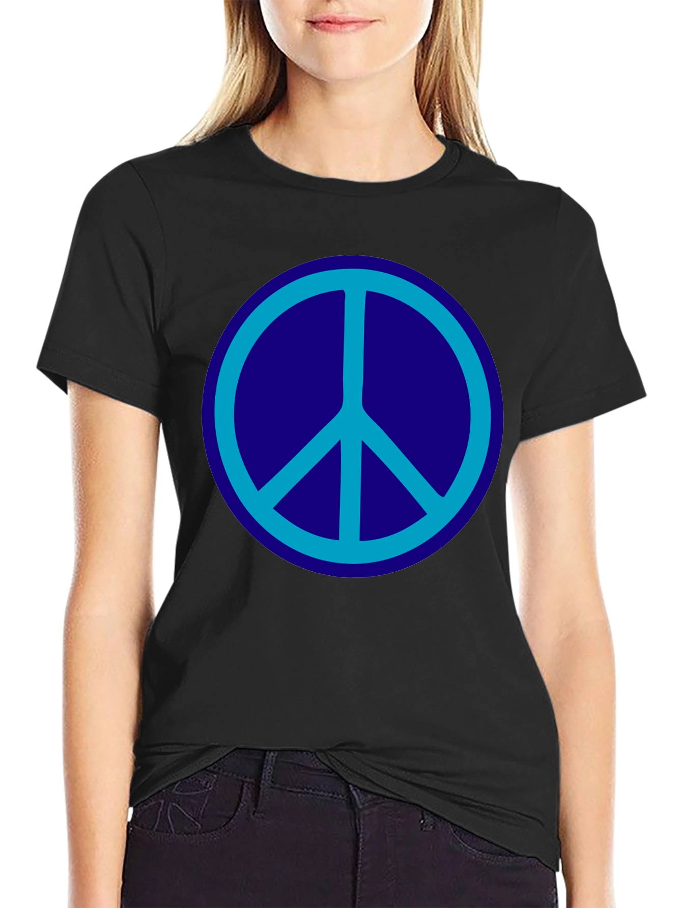 Peace Symbol Graphic Tee - Black