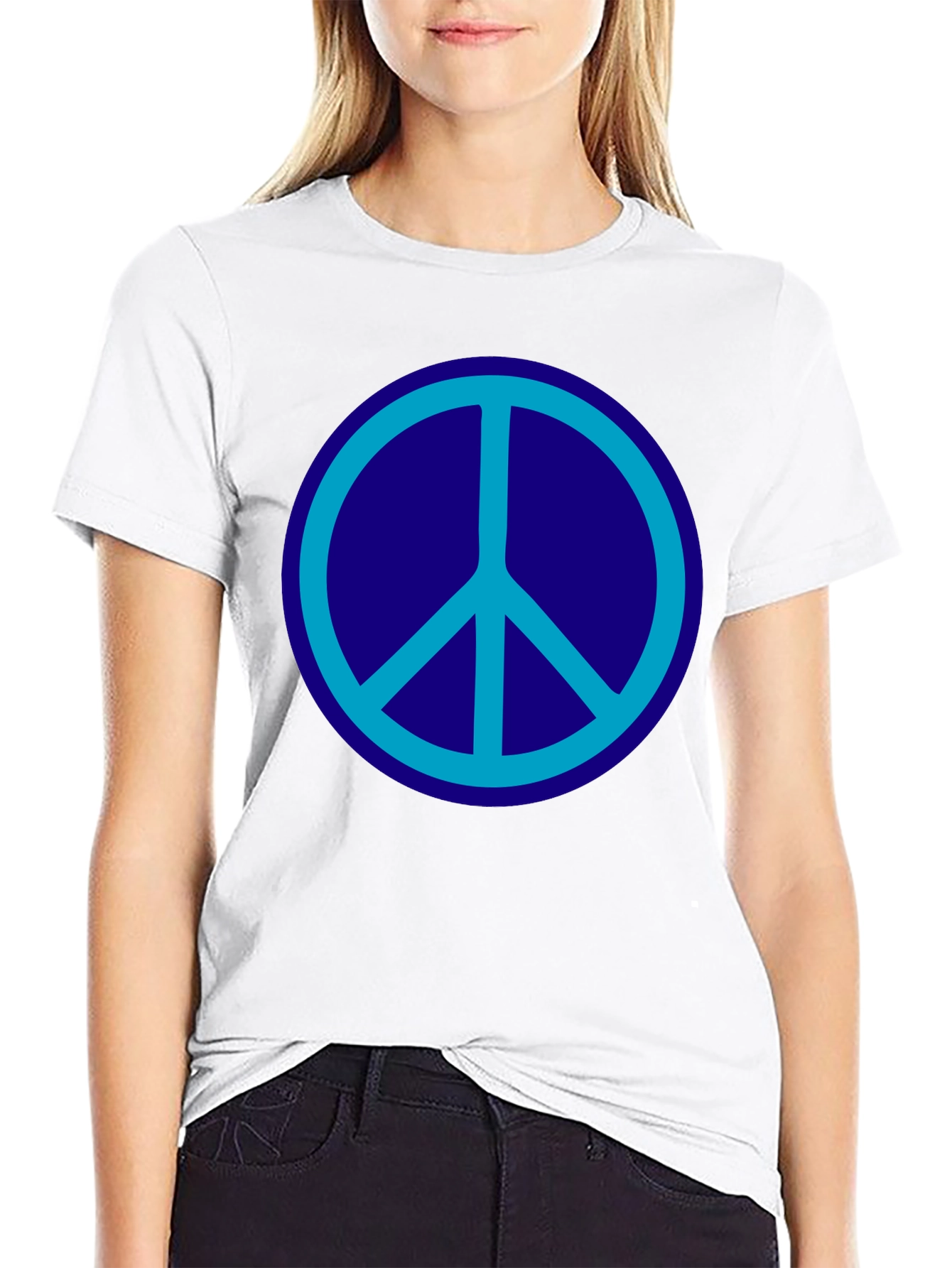 Peace Symbol Graphic Tee - Black