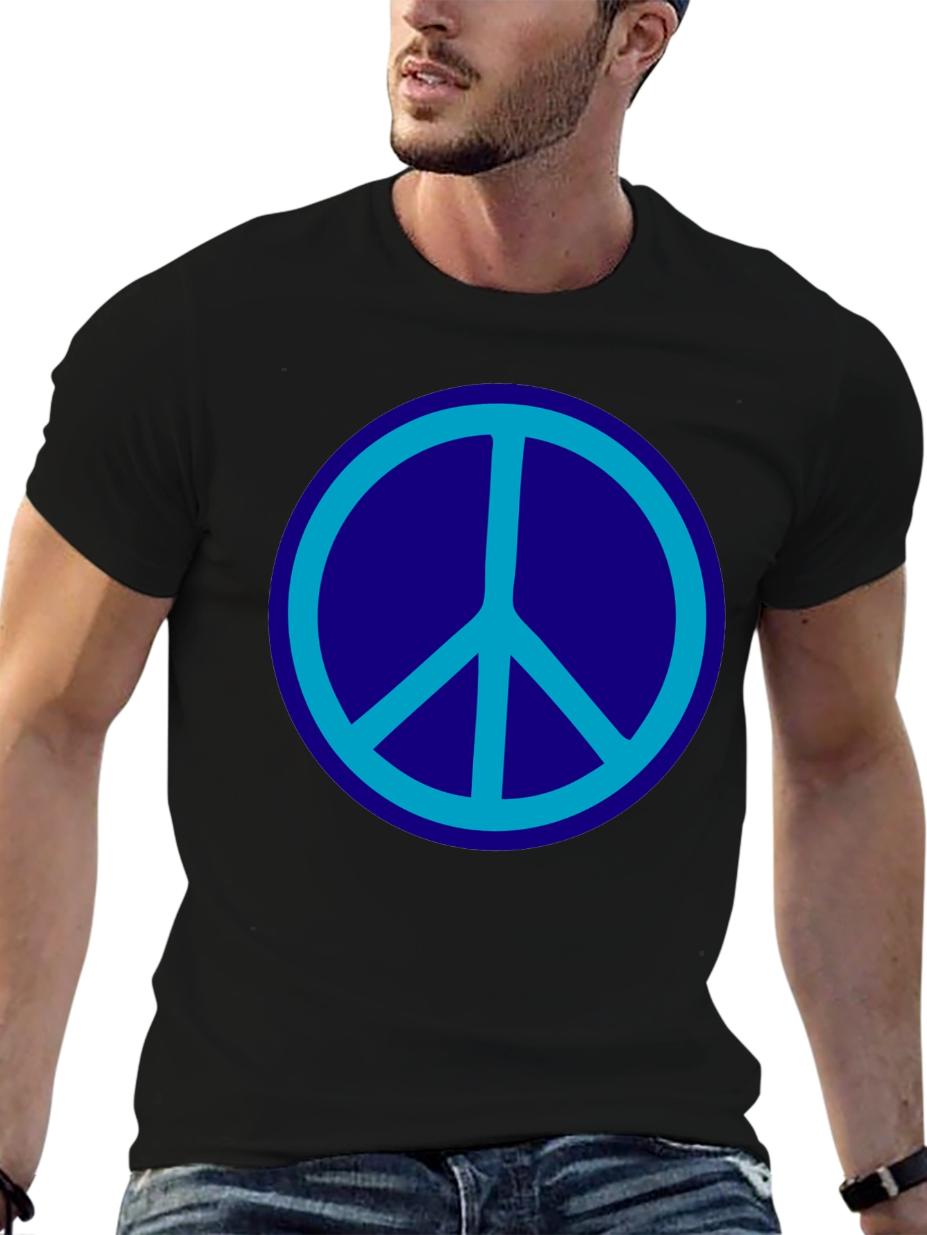 Peace Symbol Graphic Tee - Black