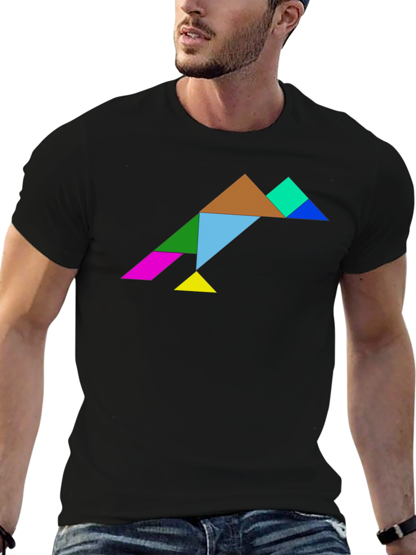 Tangram Bird T-Shirt - Geometric Puzzle Design