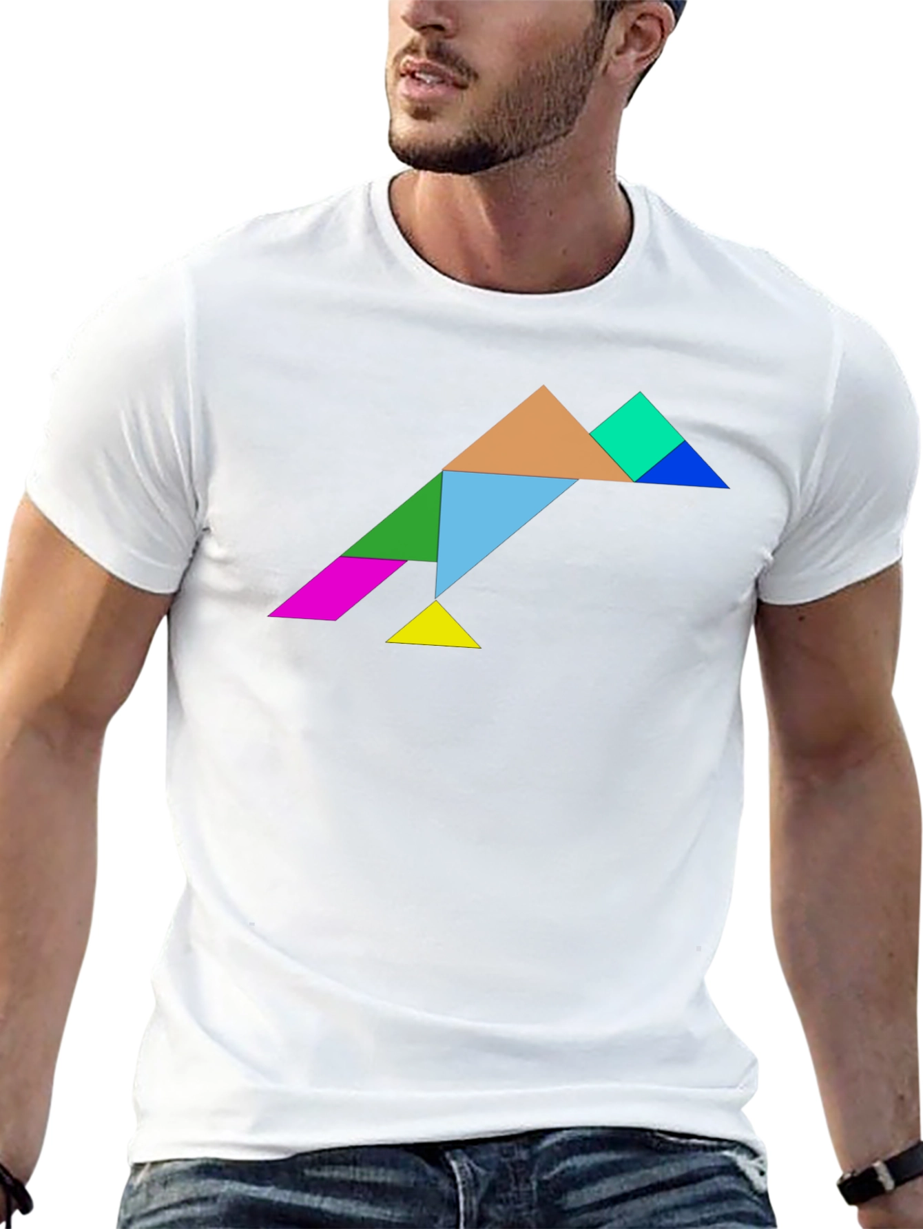 Tangram Bird T-Shirt - Geometric Puzzle Design