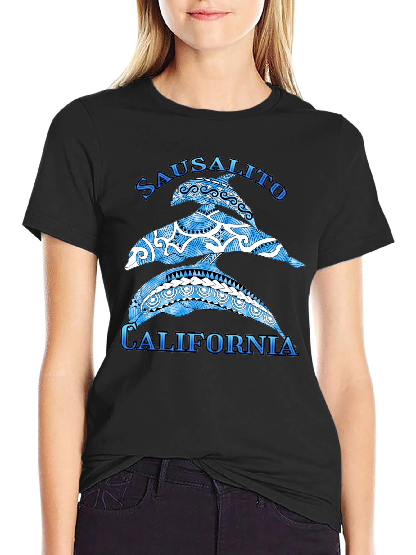Sausalito California Dolphin Graphic T-Shirt
