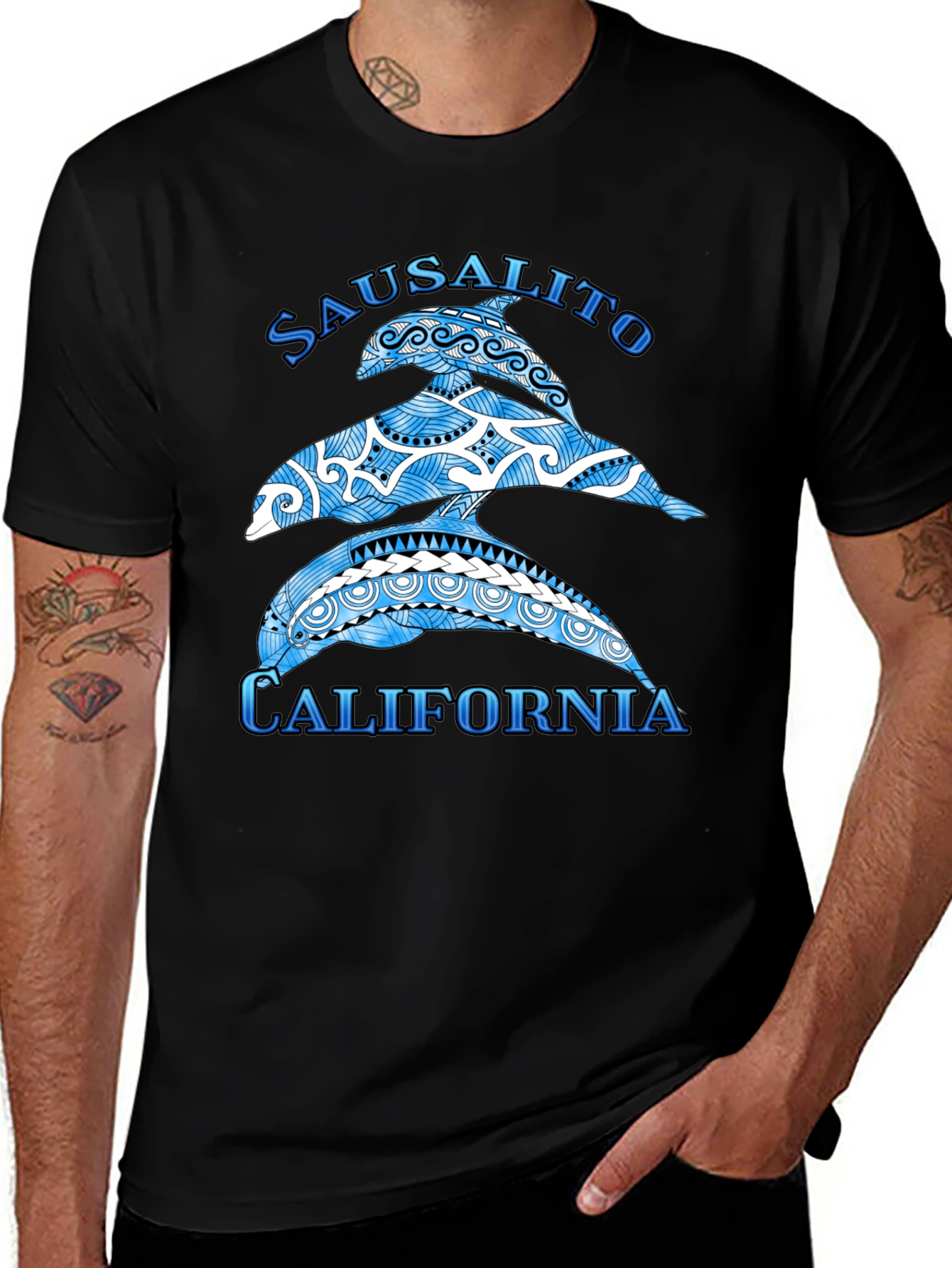 Sausalito California Dolphin Graphic T-Shirt