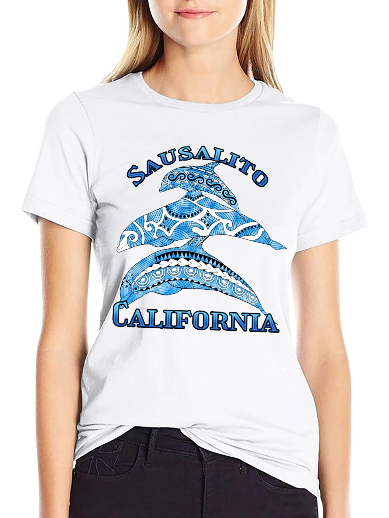 Sausalito California Dolphin Graphic T-Shirt