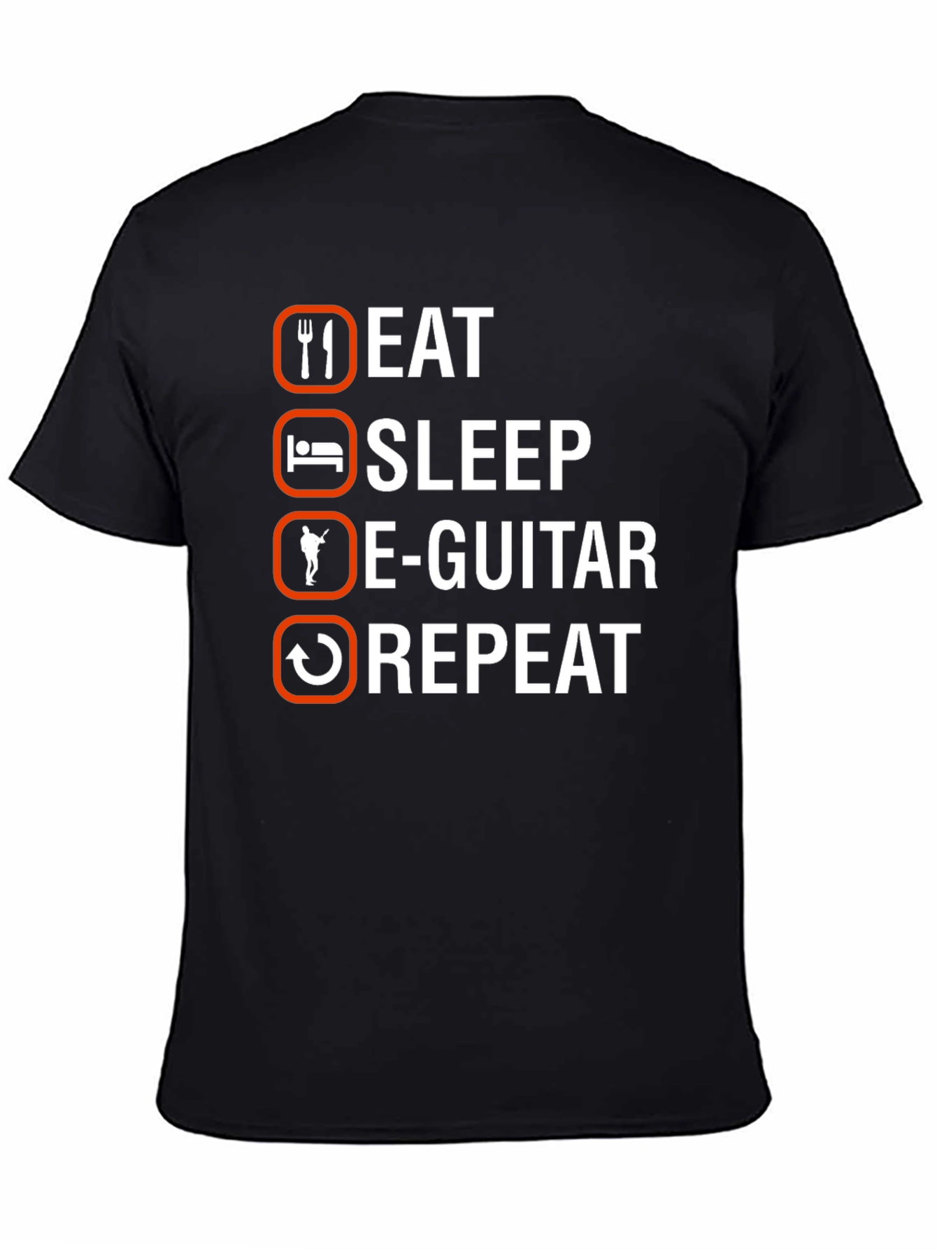 Eat Sleep E-Guitar Repeat Black T-Shirt