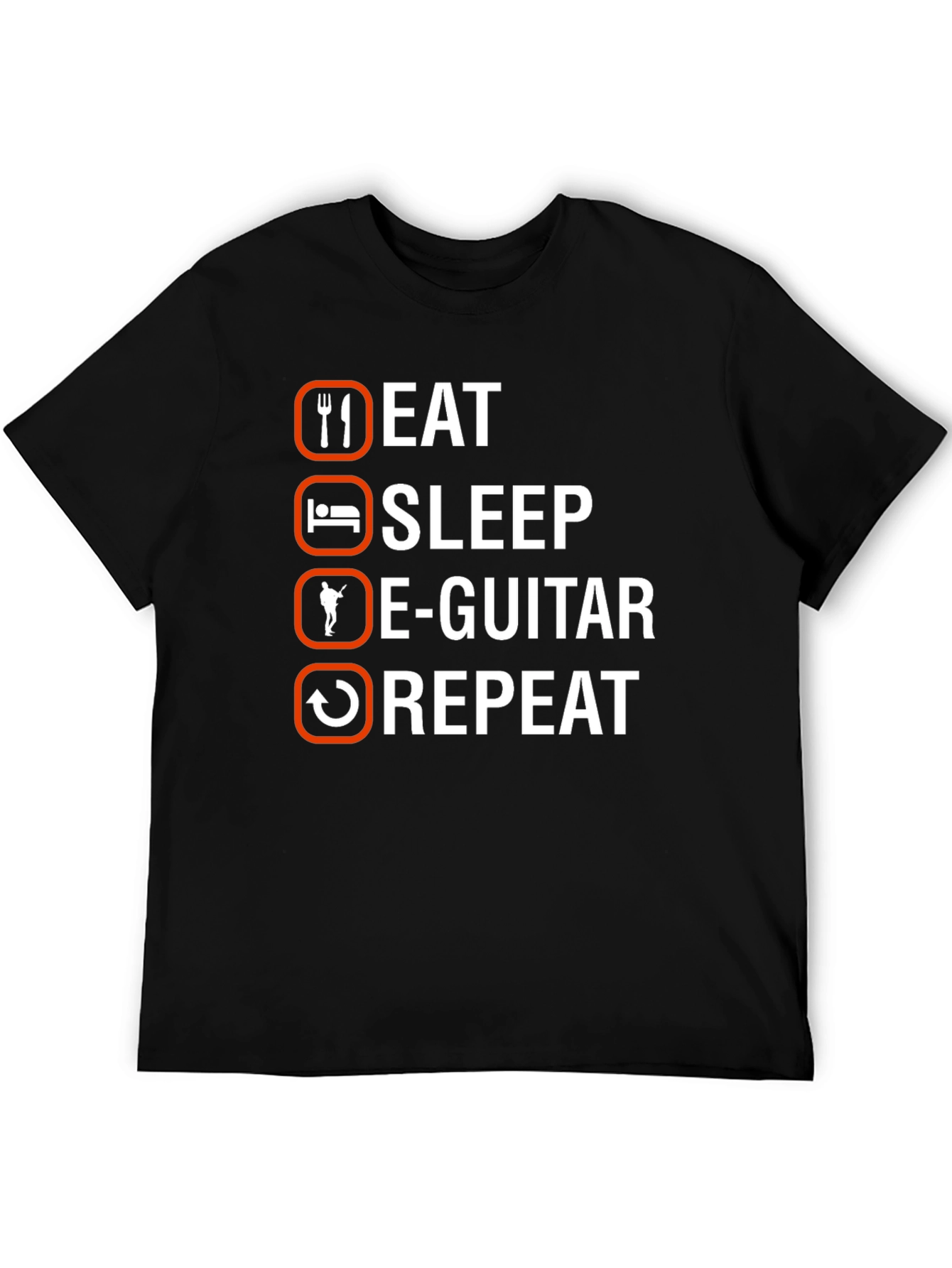 Eat Sleep E-Guitar Repeat Black T-Shirt