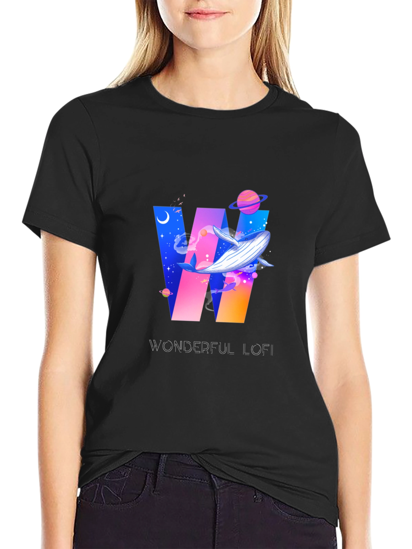 Wonderful Lofi Whale Graphic T-Shirt