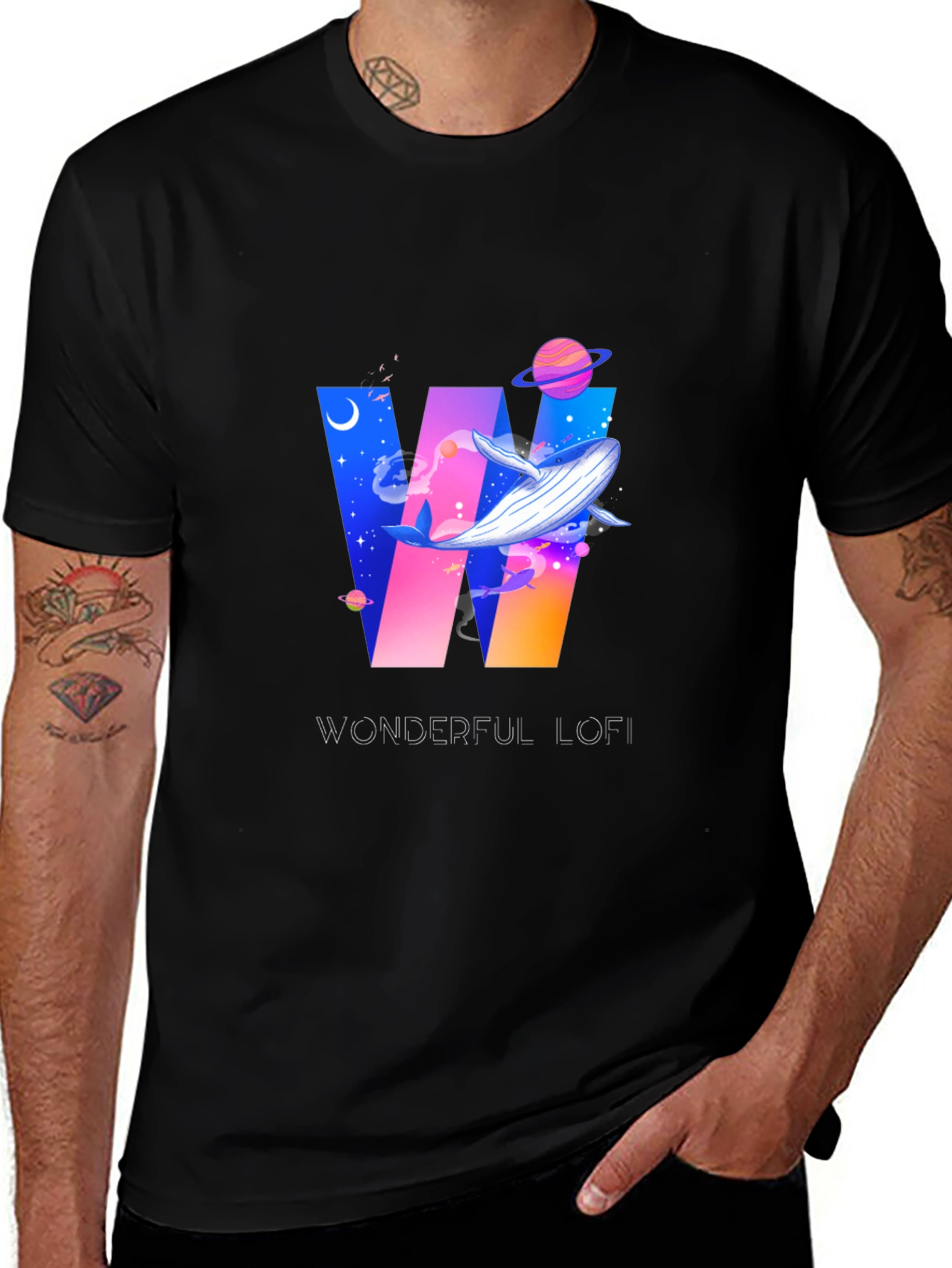 Wonderful Lofi Whale Graphic T-Shirt