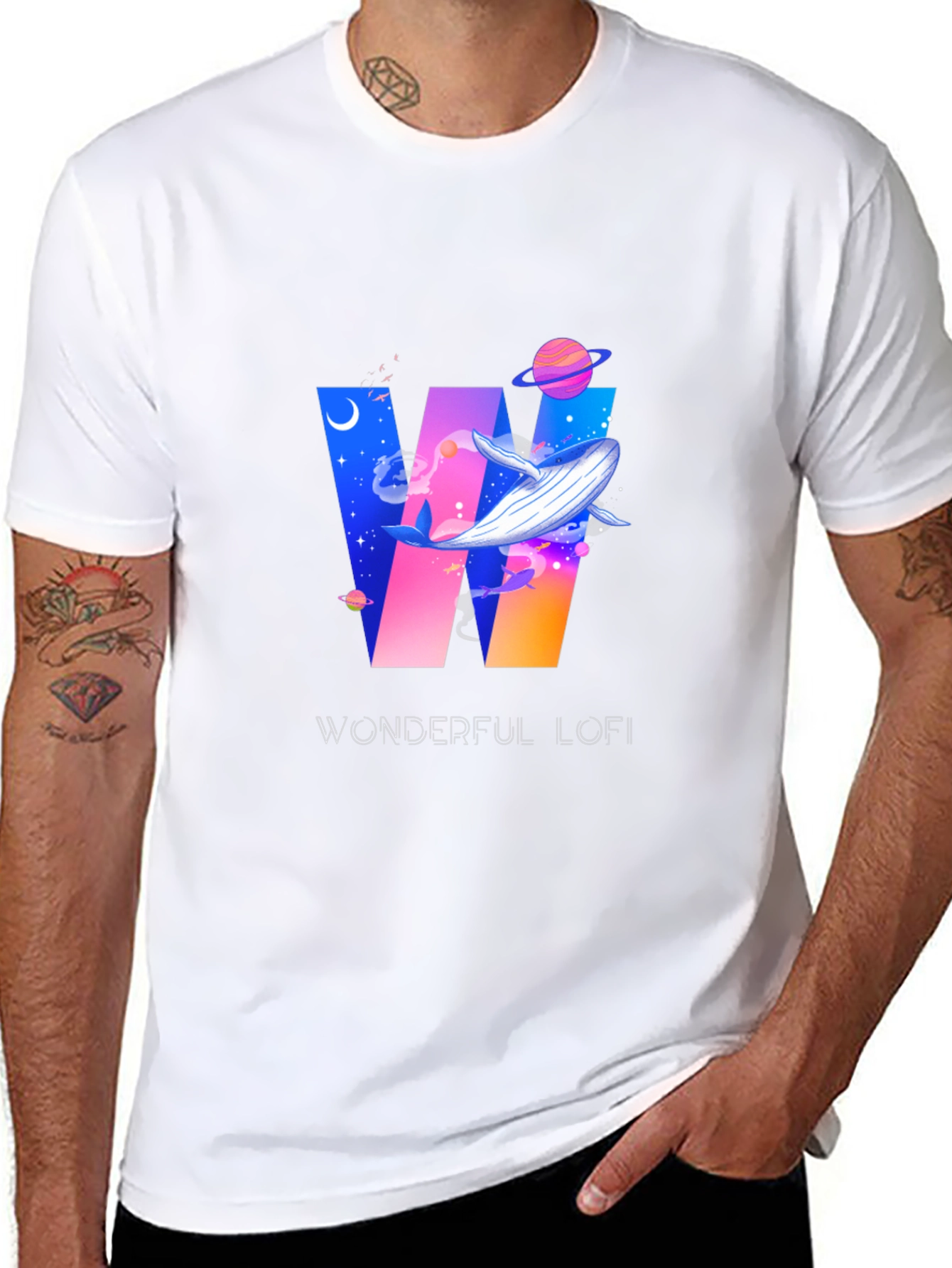 Wonderful Lofi Whale Graphic T-Shirt