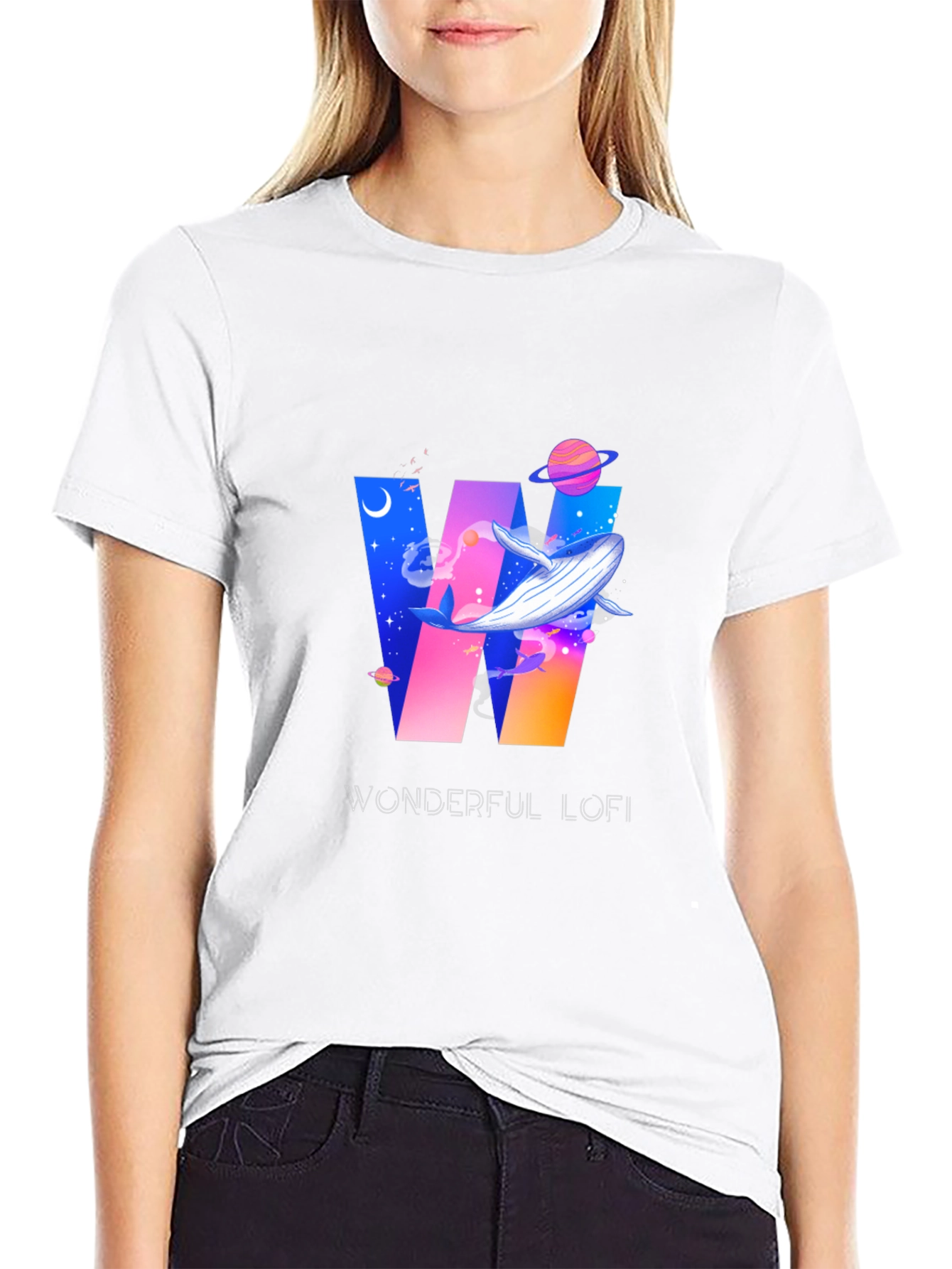 Wonderful Lofi Whale Graphic T-Shirt