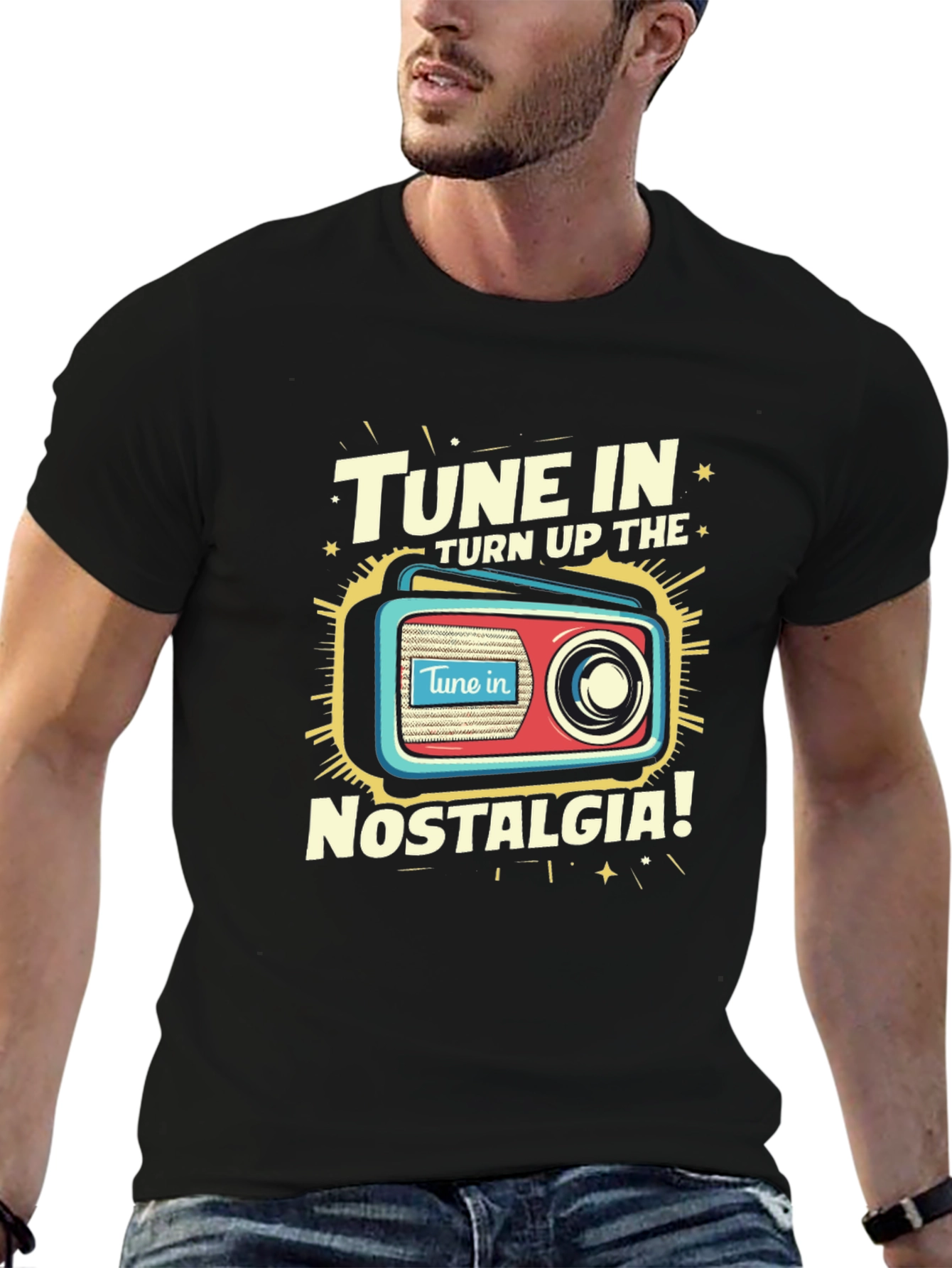 Tune In Nostalgia Graphic Tee - Retro Radio T-Shirt