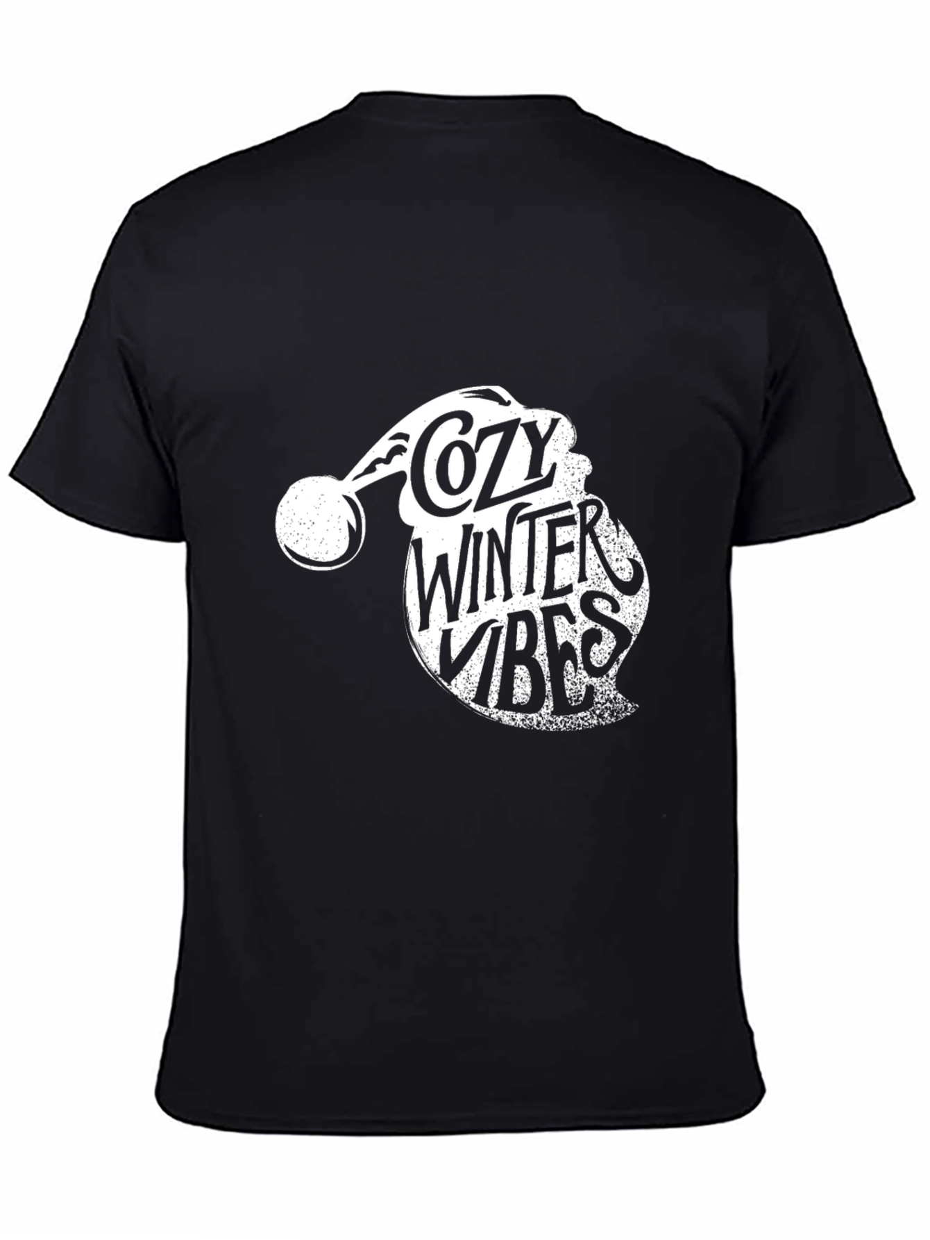 Cozy Winter Vibes Santa Hat Graphic Tee