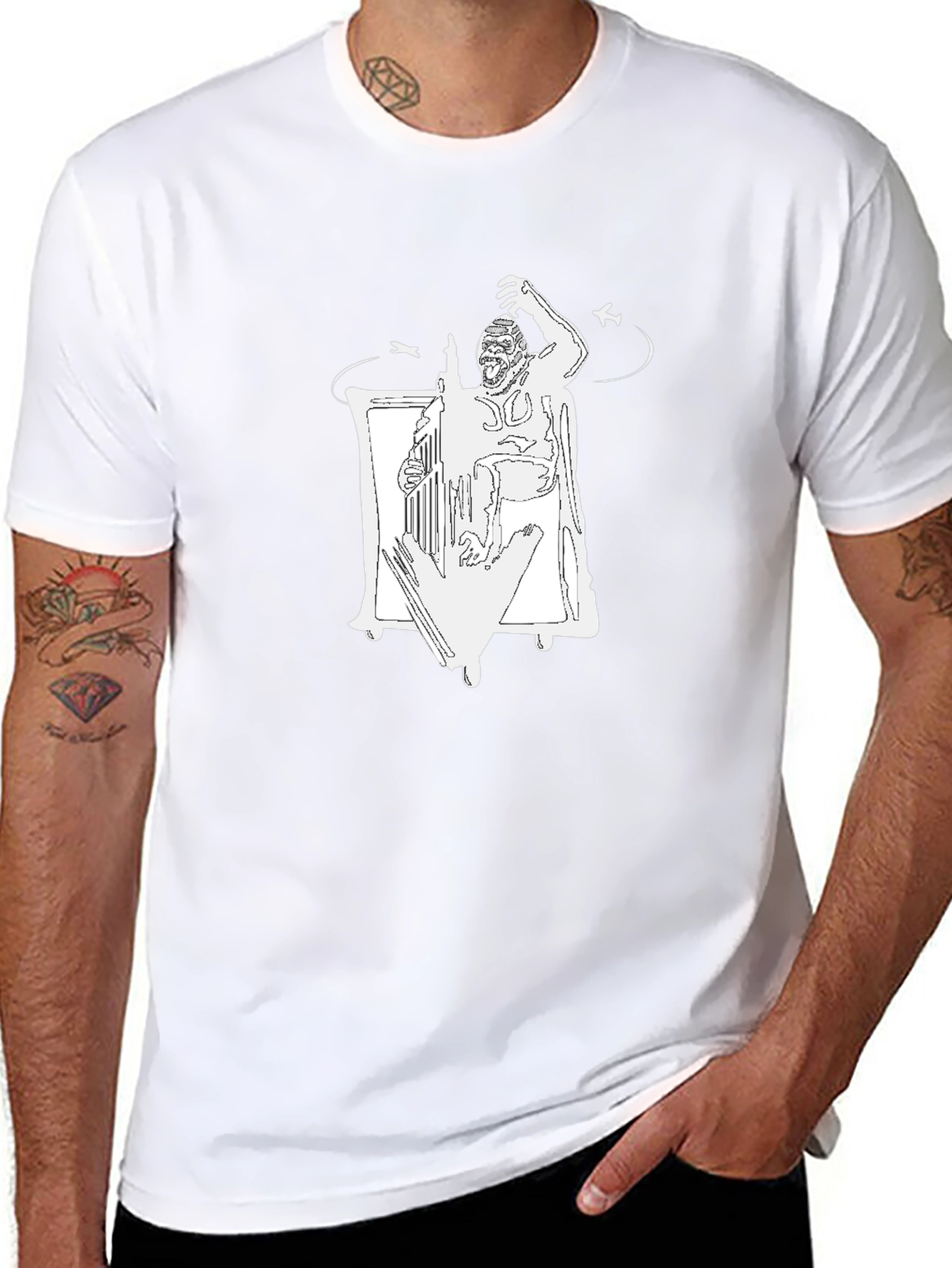 Gorilla Orchestra Conductor Graphic T-Shirt