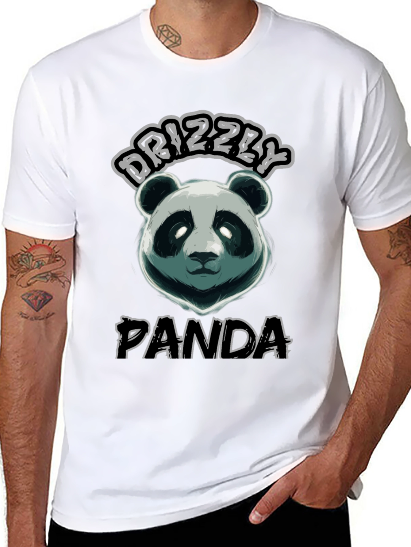 Drizzly Panda Black Graphic Tee