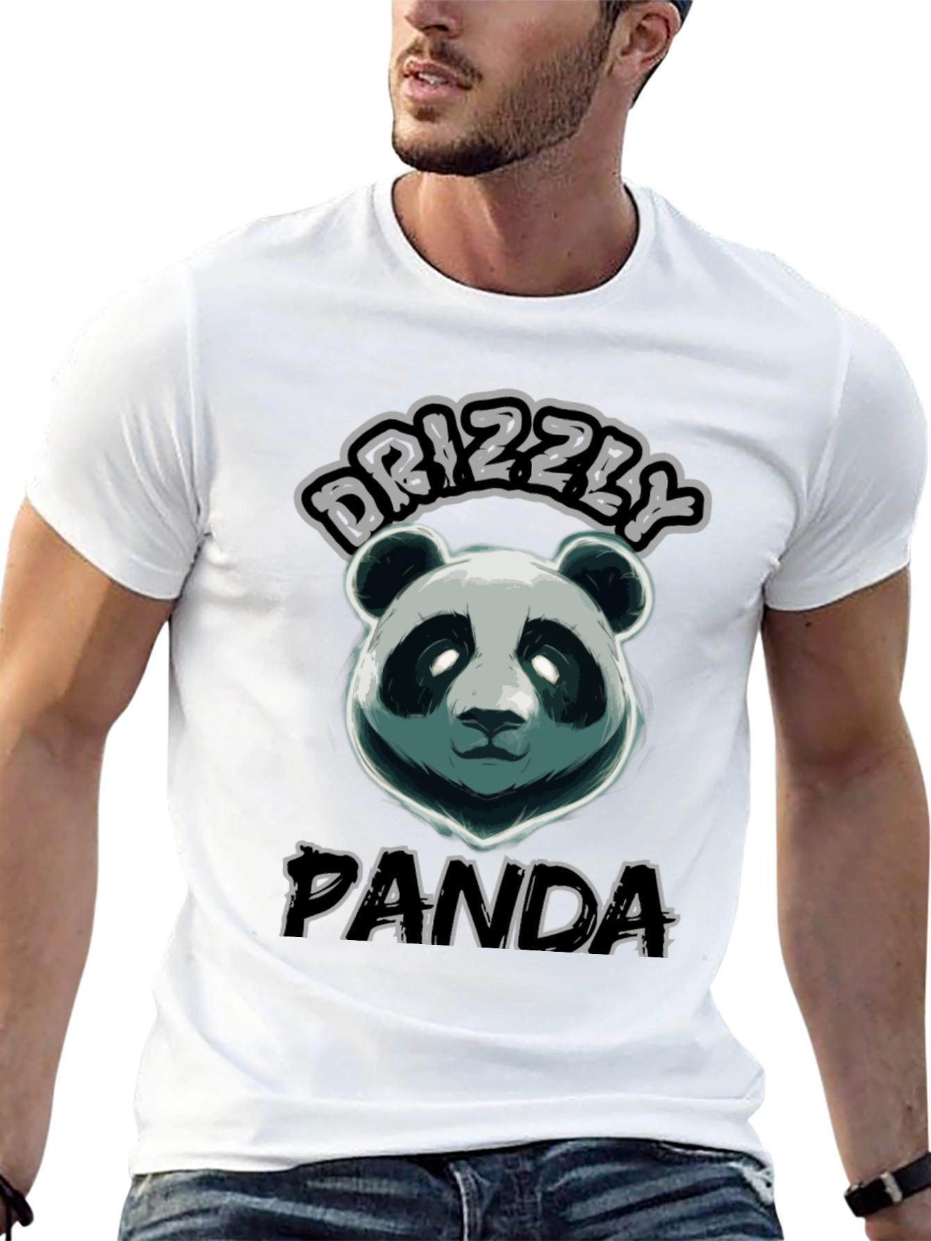 Drizzly Panda Black Graphic Tee