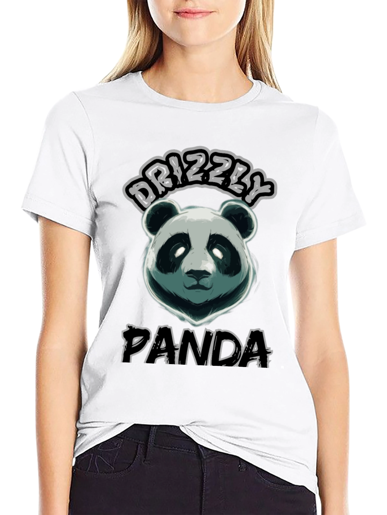 Drizzly Panda Black Graphic Tee