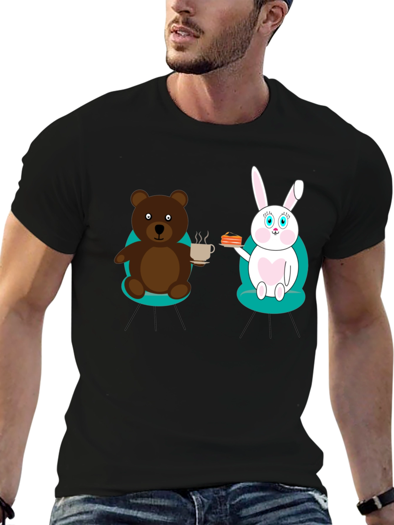 Bear & Bunny Tea Party Graphic Tee