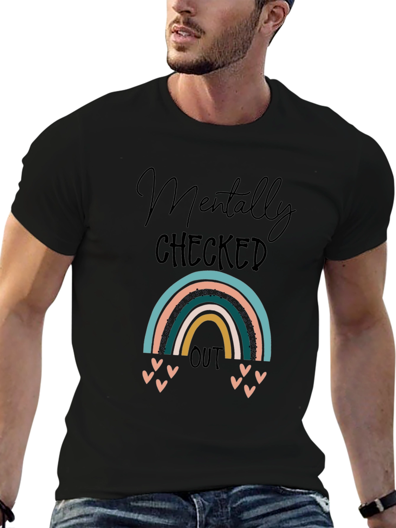 Mentally Checked Out Rainbow T-Shirt - Relaxed Fit
