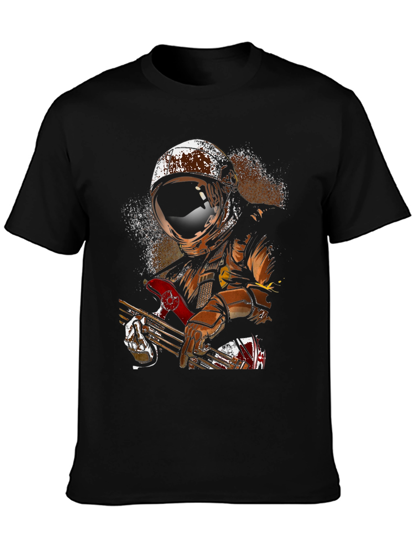 Astronaut Guitar Player Graphic T-Shirt - Cool Space Design