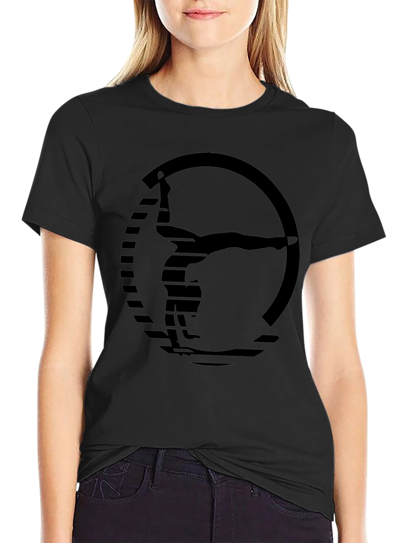 Gymnast Silhouette Graphic Black T-Shirt