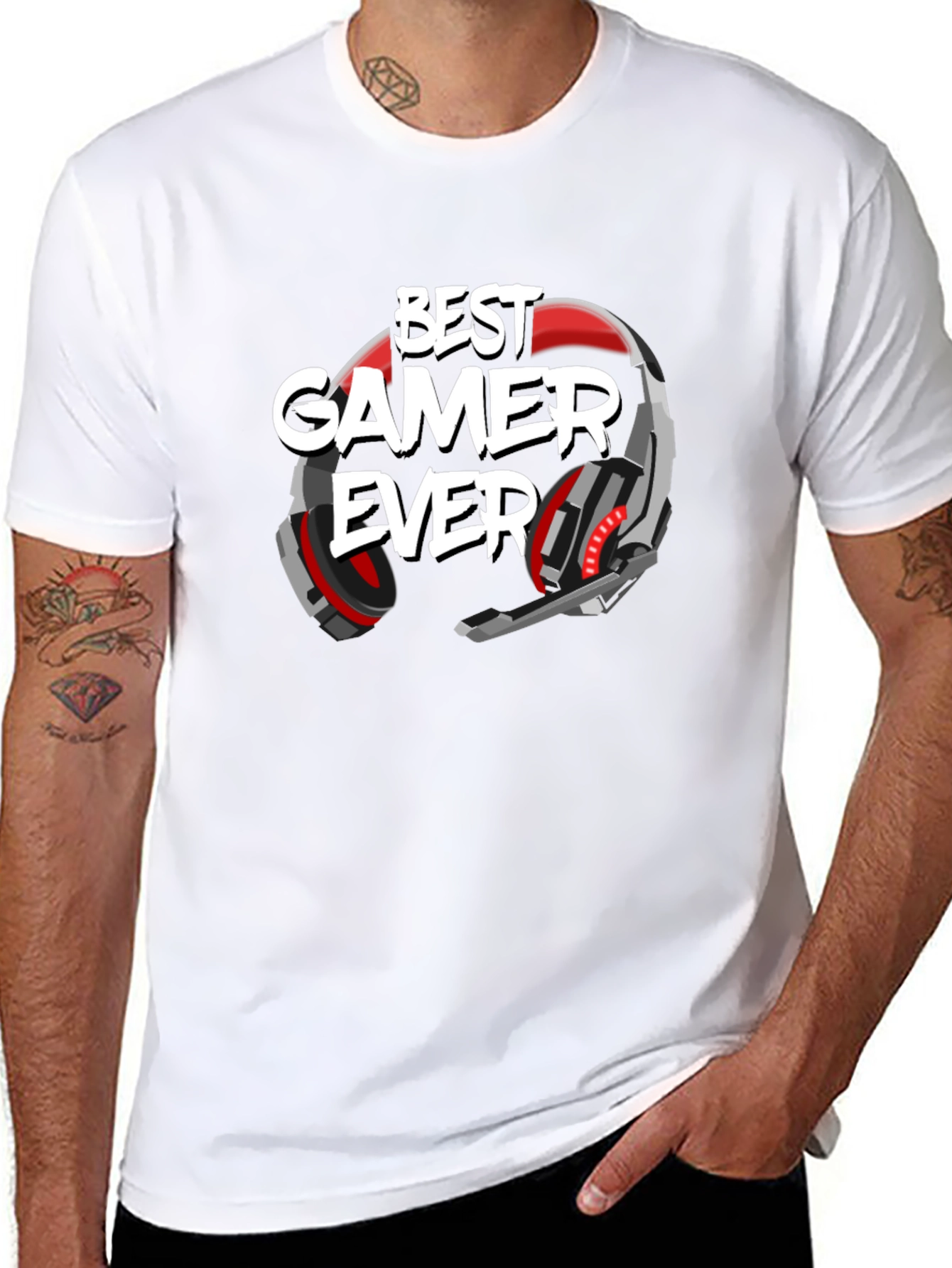 Best Gamer Ever T-Shirt Black Graphic Tee