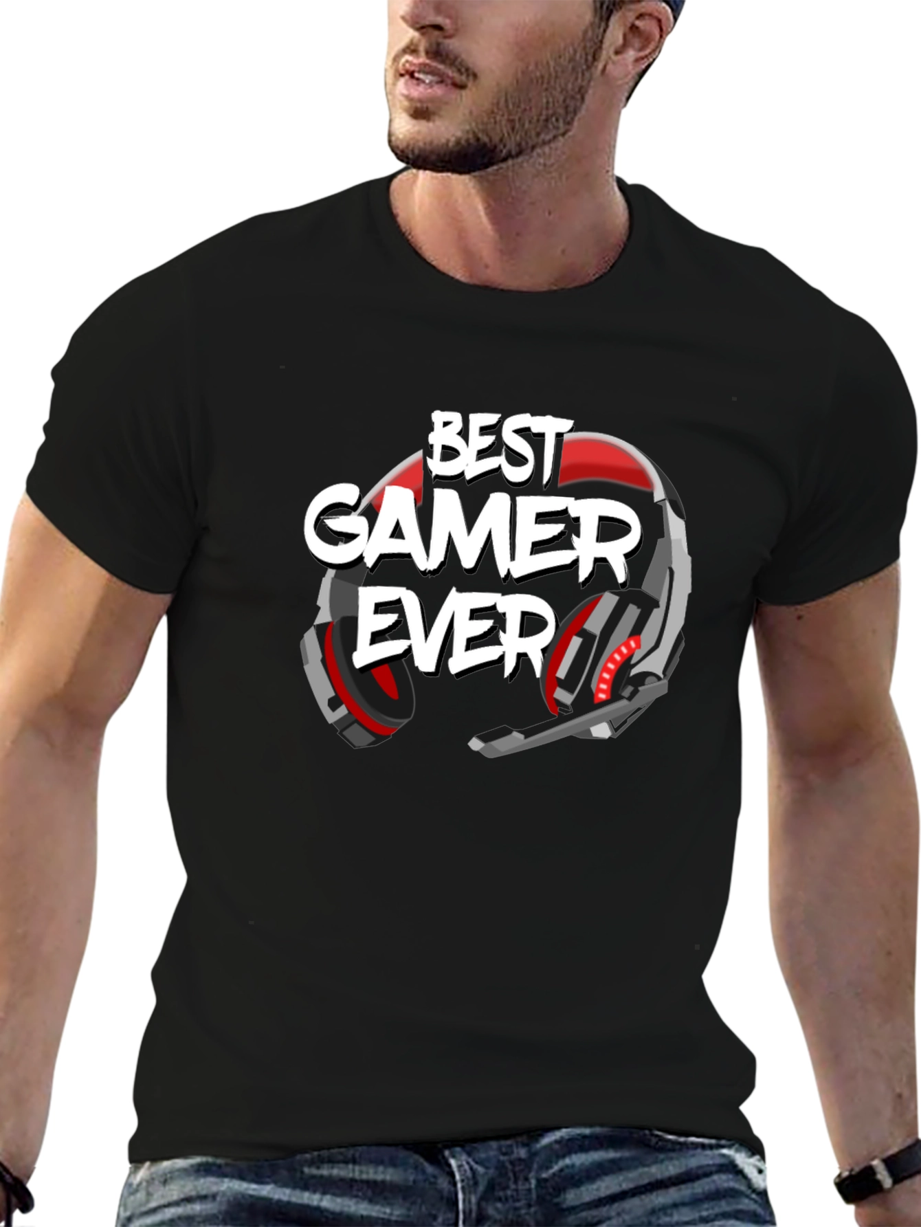 Best Gamer Ever T-Shirt Black Graphic Tee