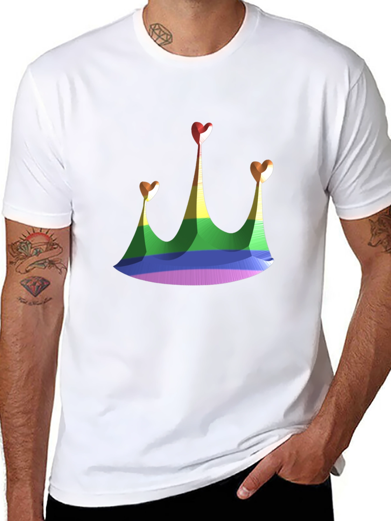 Rainbow Crown Heart T-Shirt - Pride Fashion Tee