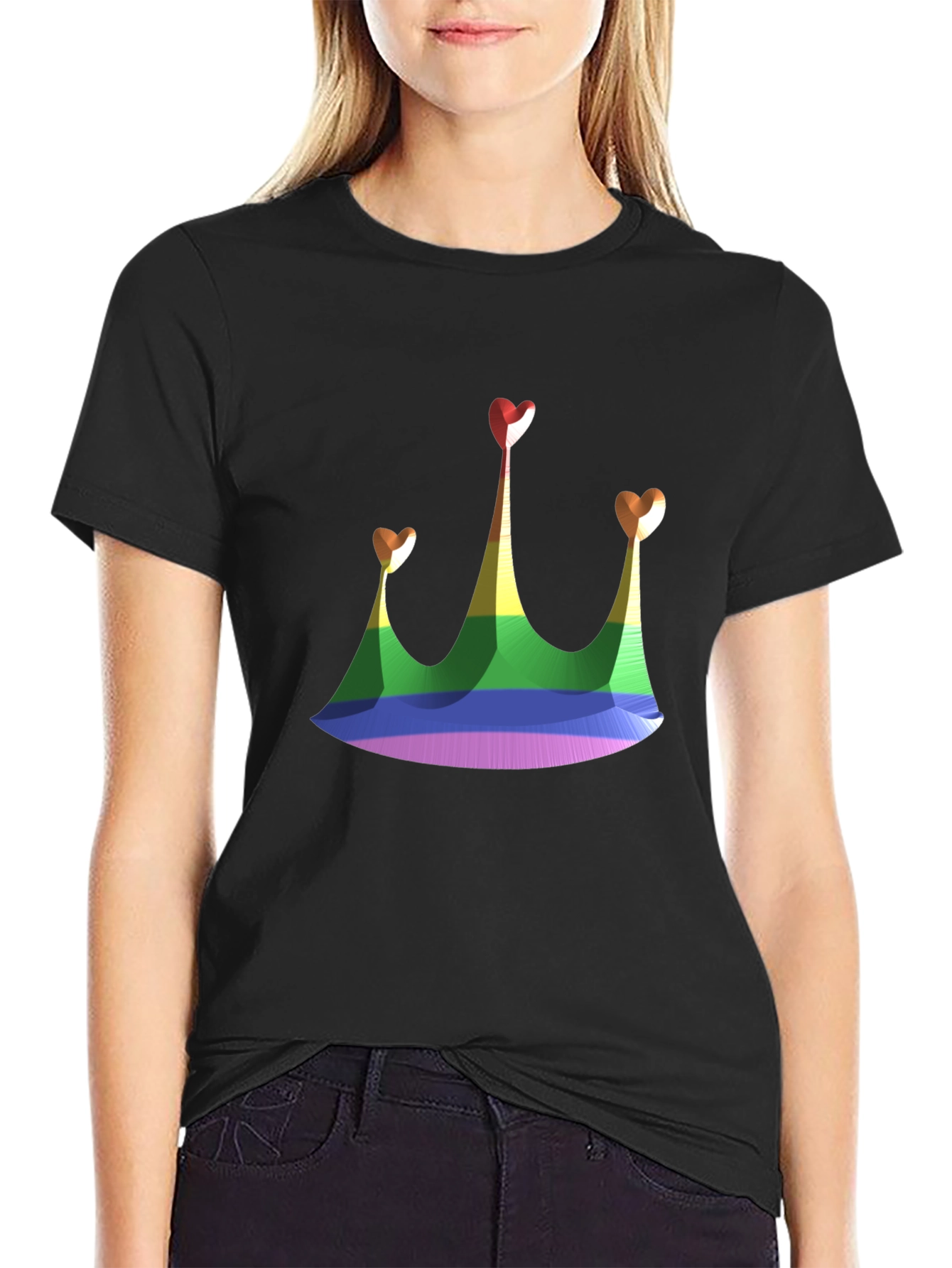Rainbow Crown Heart T-Shirt - Pride Fashion Tee