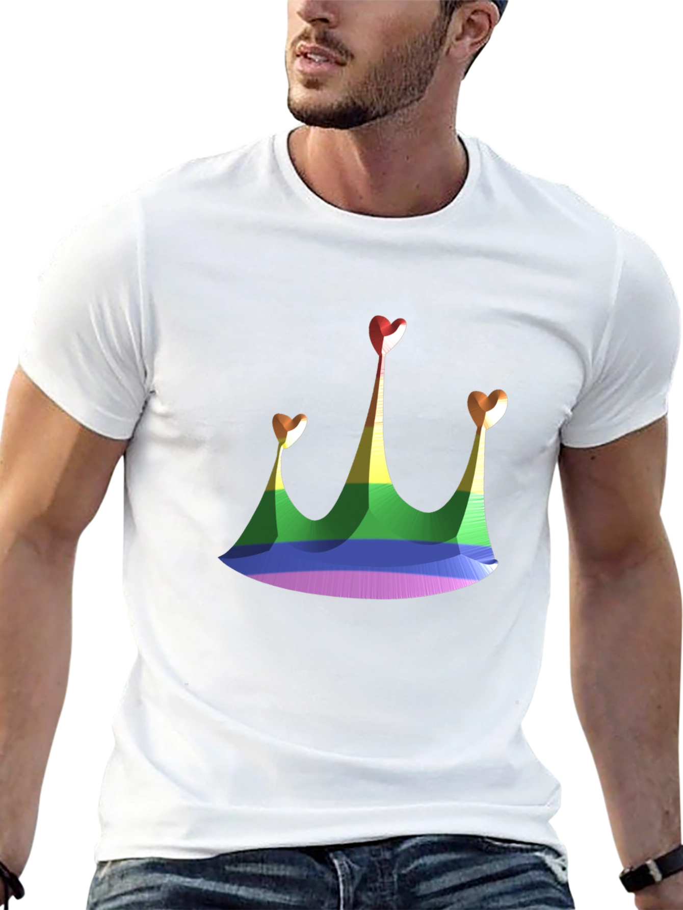 Rainbow Crown Heart T-Shirt - Pride Fashion Tee