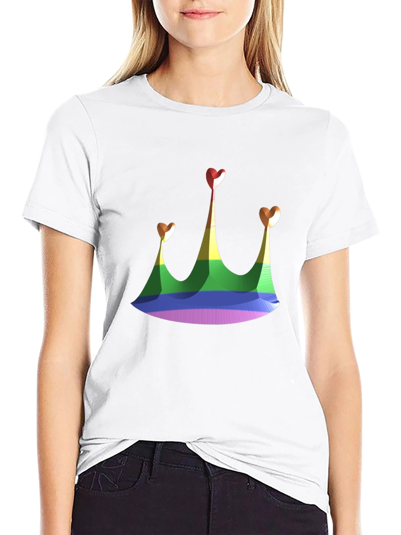 Rainbow Crown Heart T-Shirt - Pride Fashion Tee