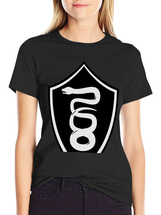 Black T-Shirt with Serpent Crest Graphic